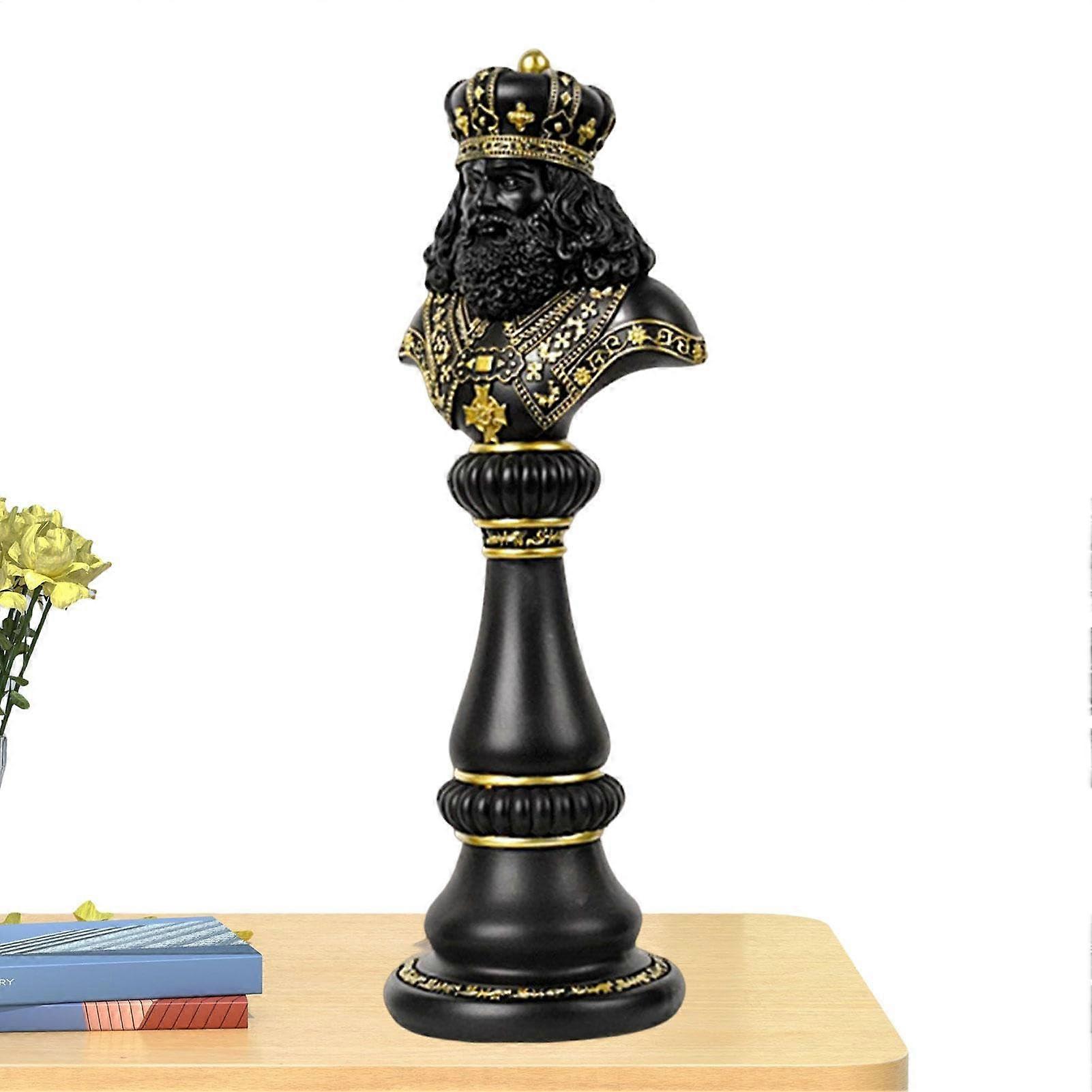 Decorative Chess Statue Elegant Creative Sculpture in Chess Game in Harz Style
