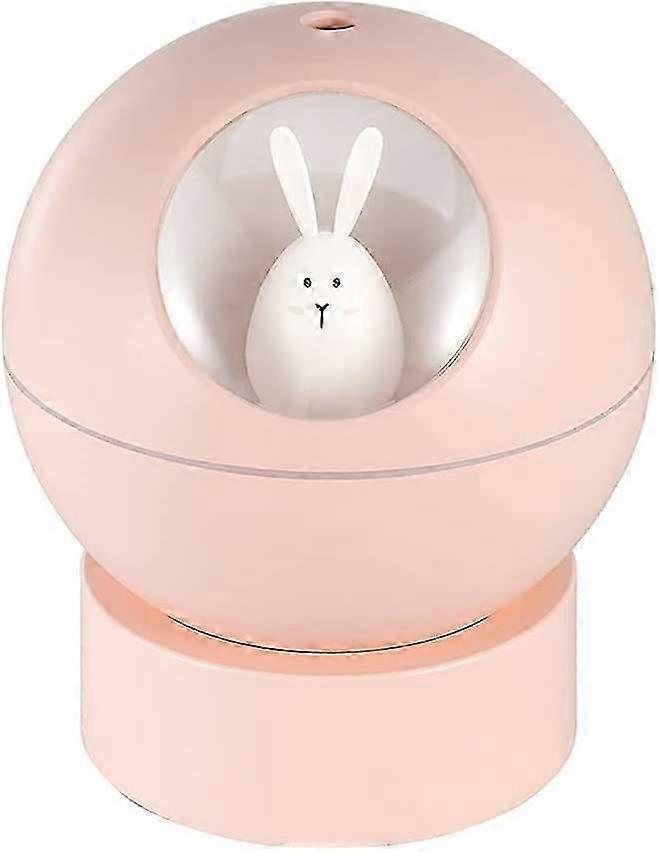 Multi-mode Mini USB Humidifier for Office or Desk, Cartoon Pattern, Decompression Gift (Pink)