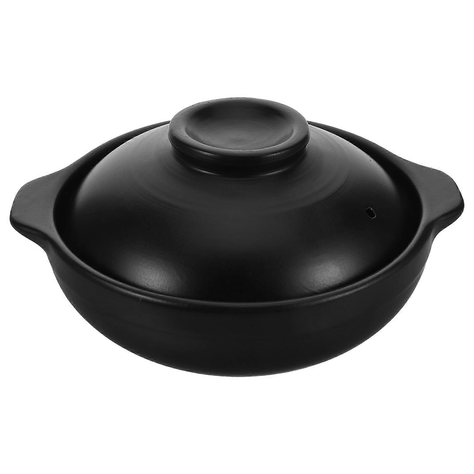 Korean Style Clay Pot with Lid Ceramic Casserole Cooking Pot for Soups, Stews and Rice High Heat Resistant Non Stick Cookware for Home and