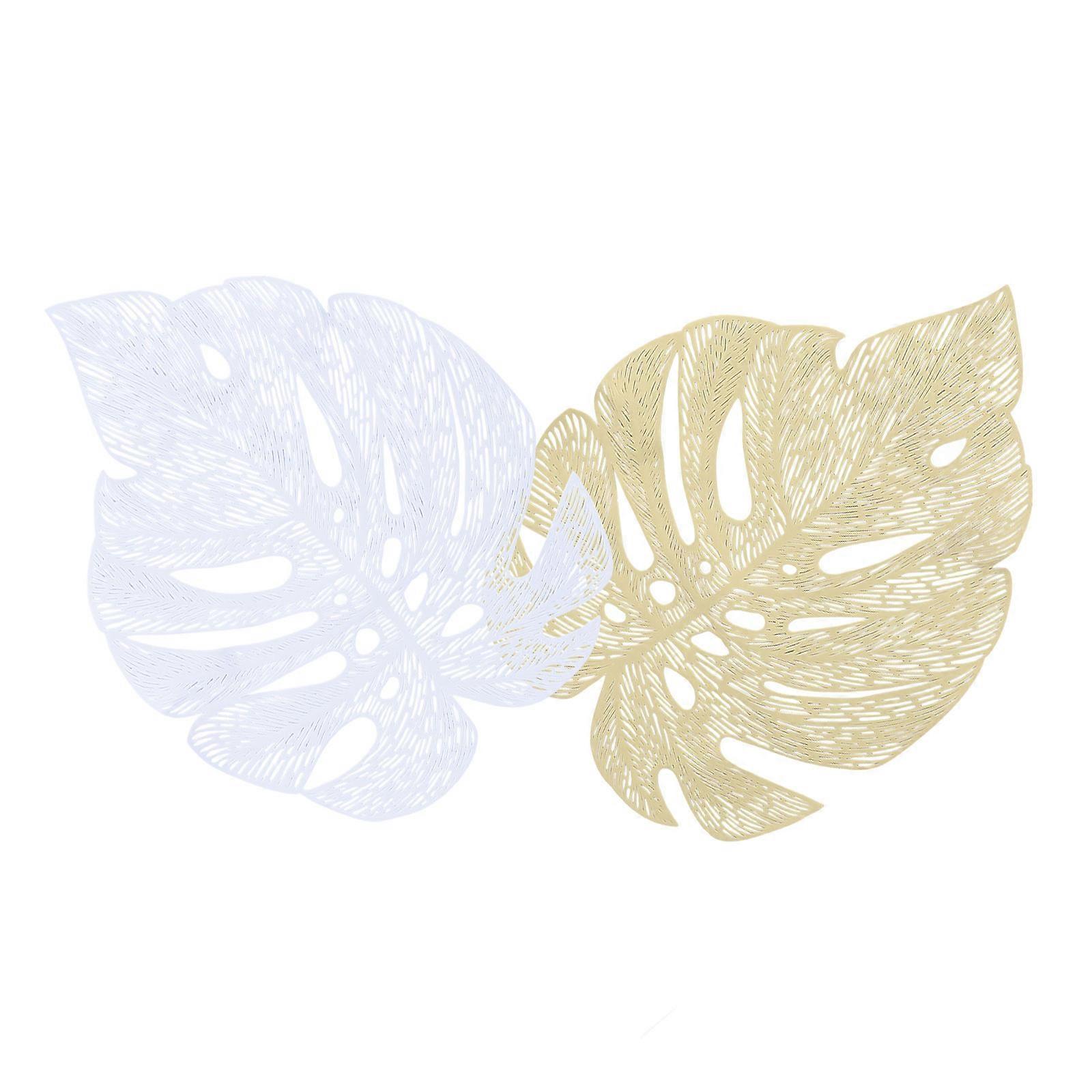 PVC Leaf Shaped Table Mat Ideal For Home Decoration And Dining In Assorted Color 2Pcs