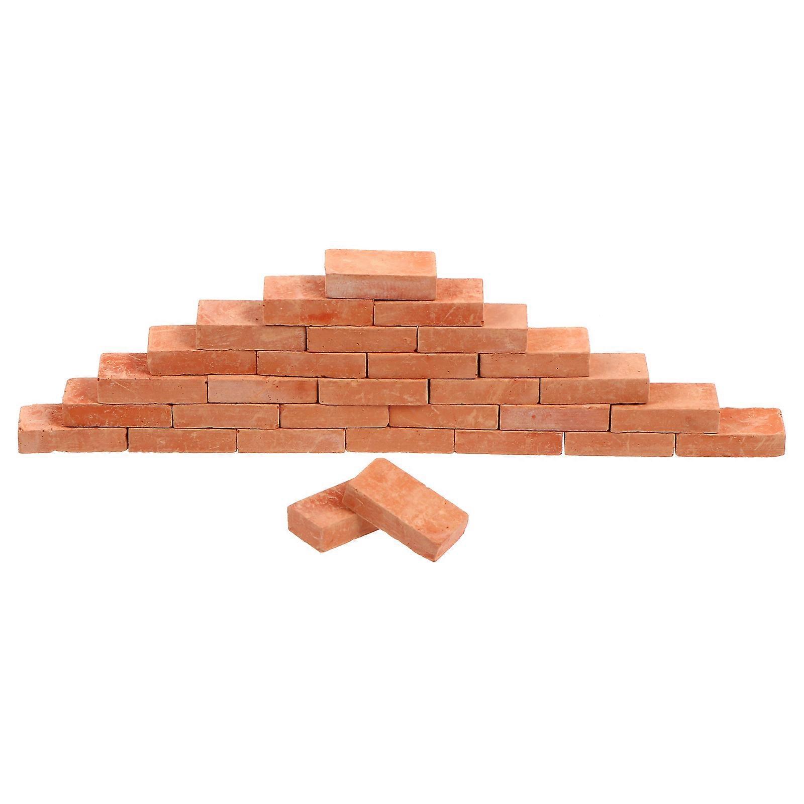 50pcs Miniature Clay Bricks for Decor Orange Color Safe and Easy to Use in Garden Area