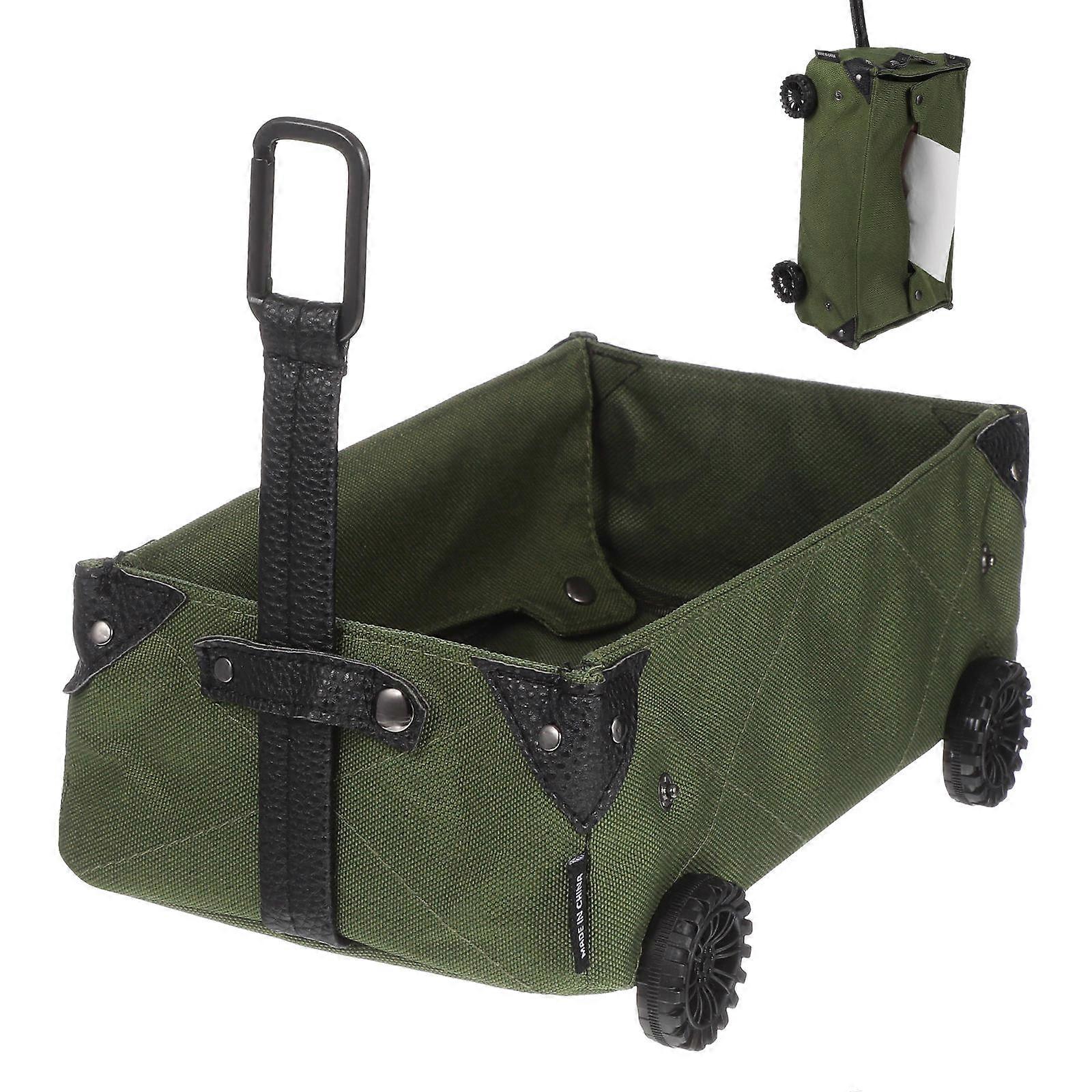 Portable Outdoor Trolley Storage Box Canvas Tissue Organizer for Camping Travel Essentials Road Trips Multi Function Use
