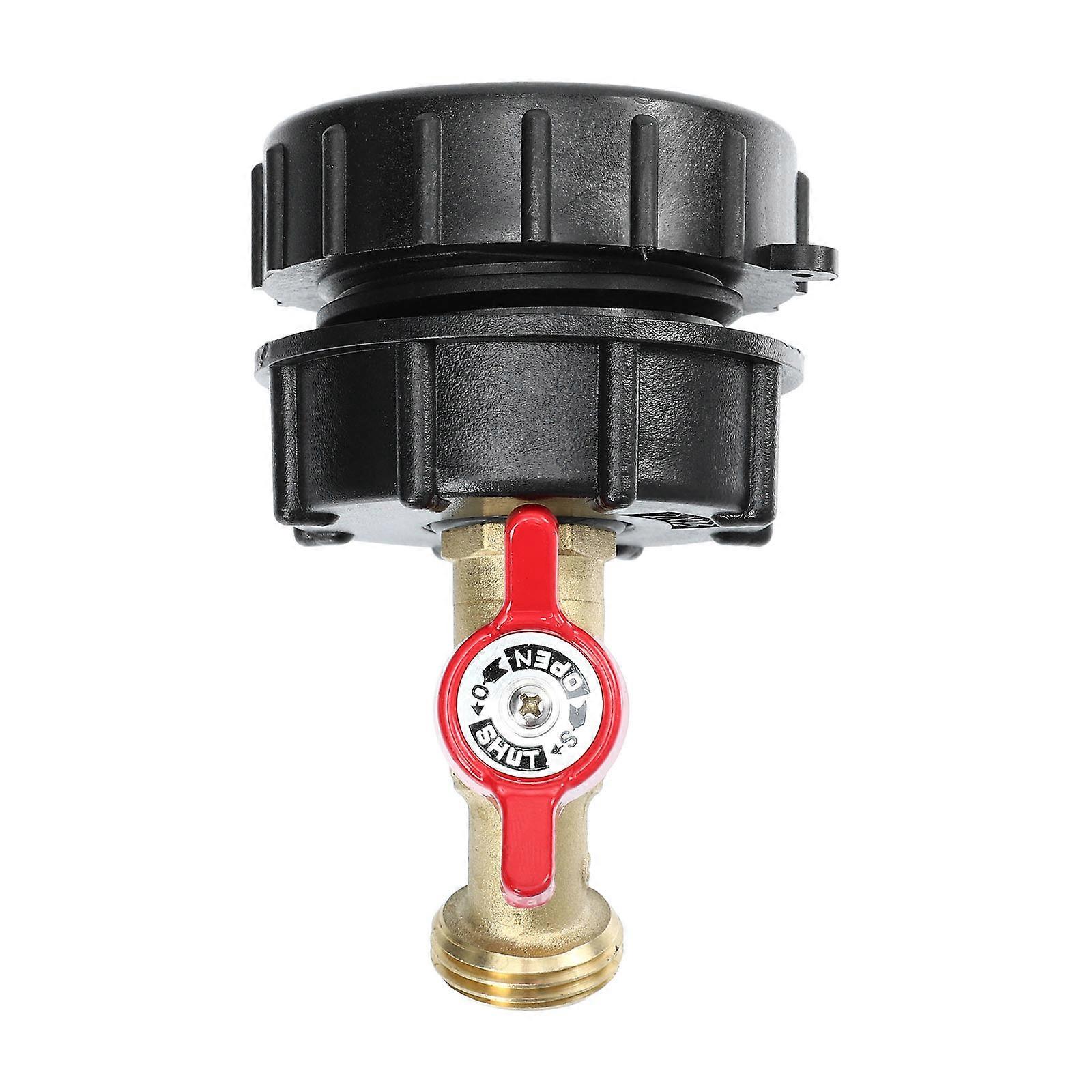 IBC Tote Adapter with Black Brass Tap for Bucket Easy to Use and Install Fits Ton Barrels 55 Gallons