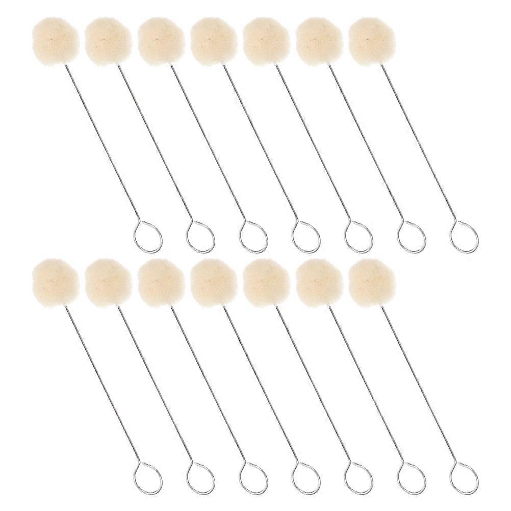 Wool Ball Brush for Crafting with Metal Handle Beige Color Ideal for Home Use 30pcs