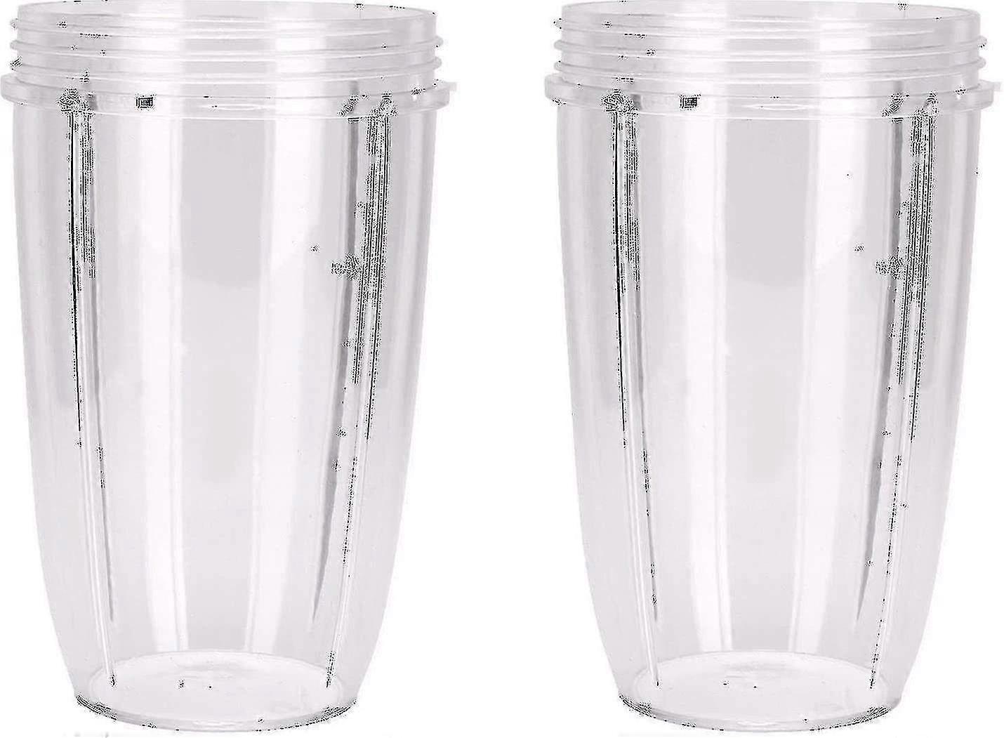 2-Pack Replacement Blender Cups for Nutribullet Blenders, Compatible with NutriBullet 600W 900W Series, BPA-Free Blender Bottles with Leak-Proof Lids