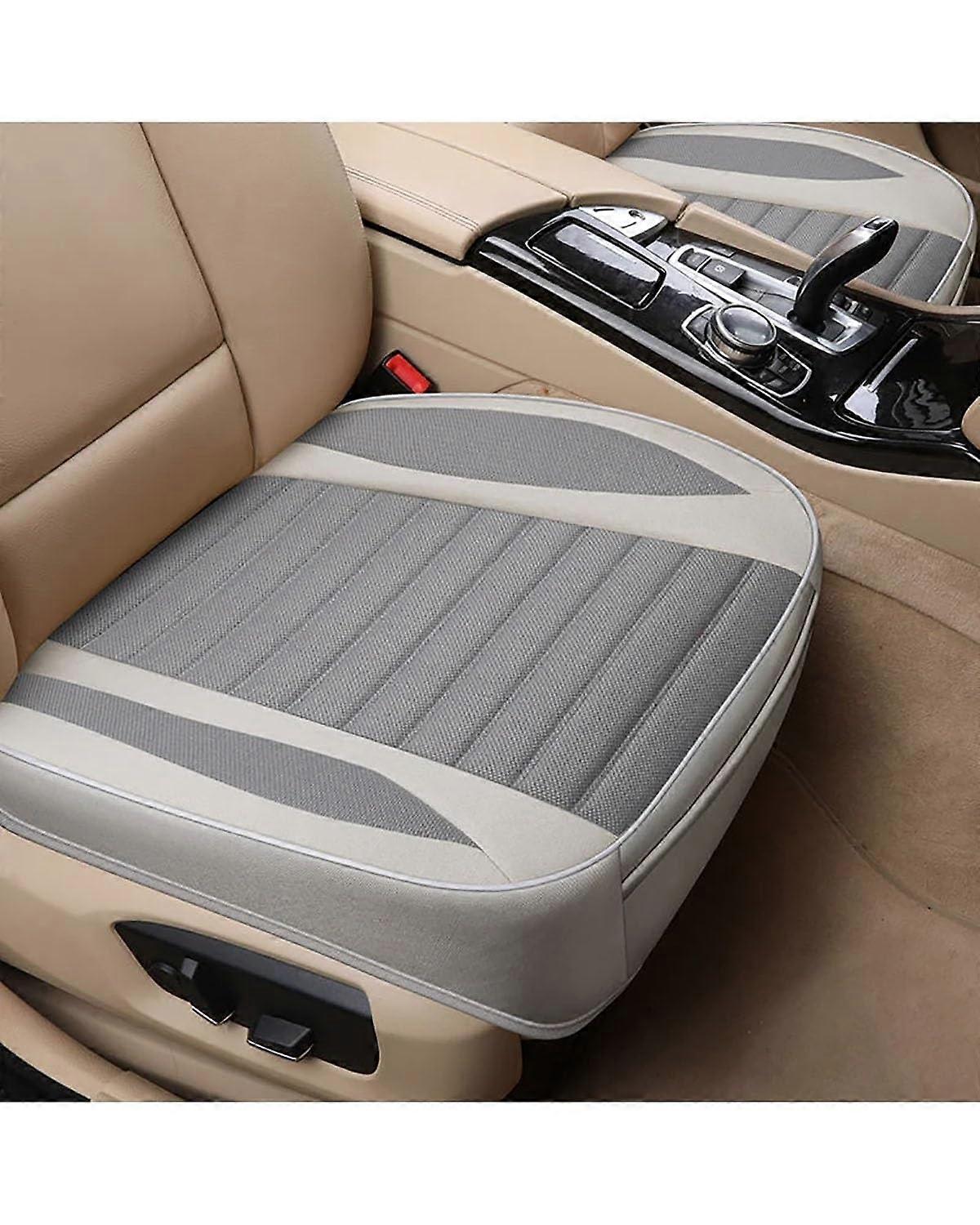 Auto Seat Covers Flax Car Seat Cover Protector Linen Front Backrest (04Gray)