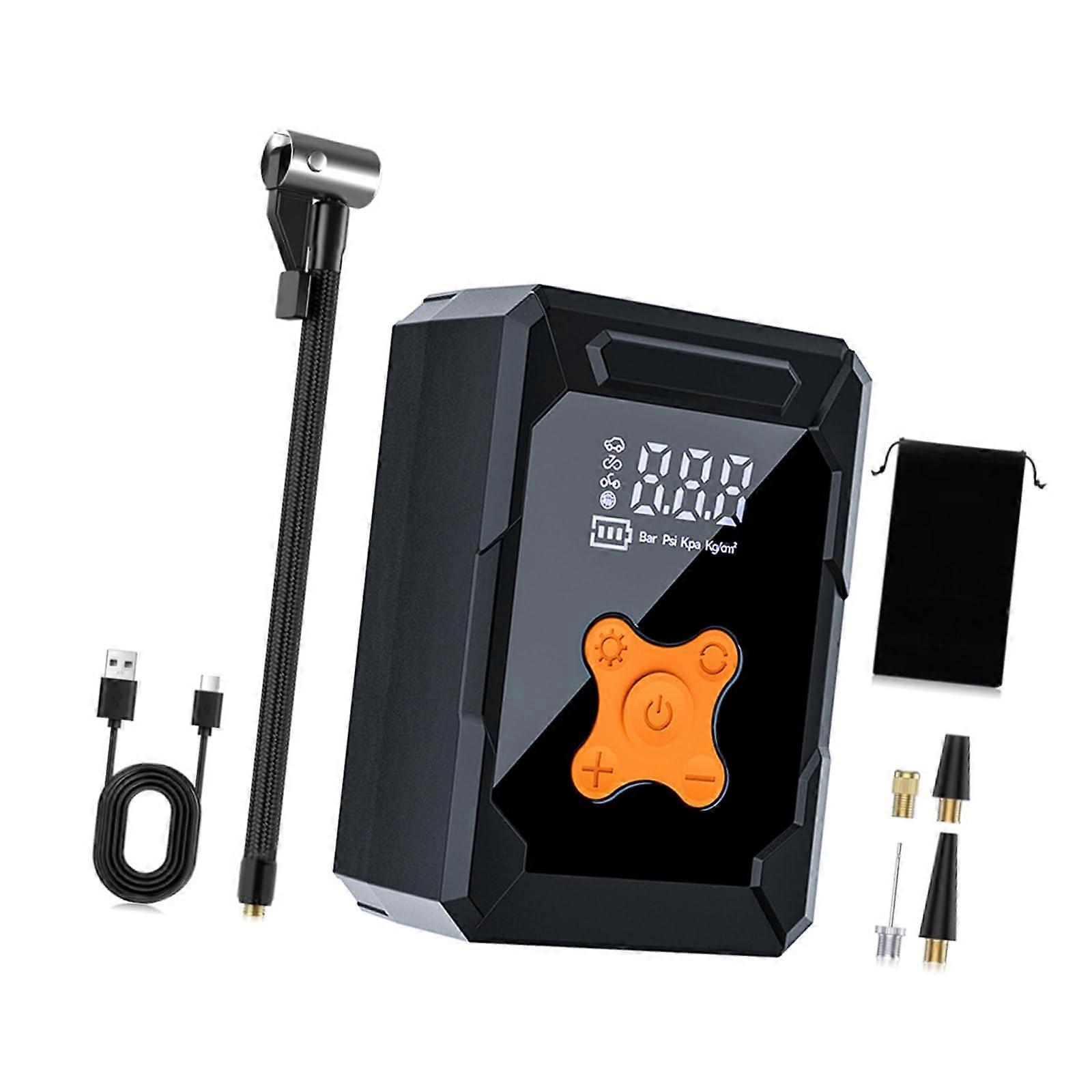 Digital Tire Inflator Portable Air Compressor for Cars Motorcycles and Bikes with Flashlight Function and High Pressure Pump