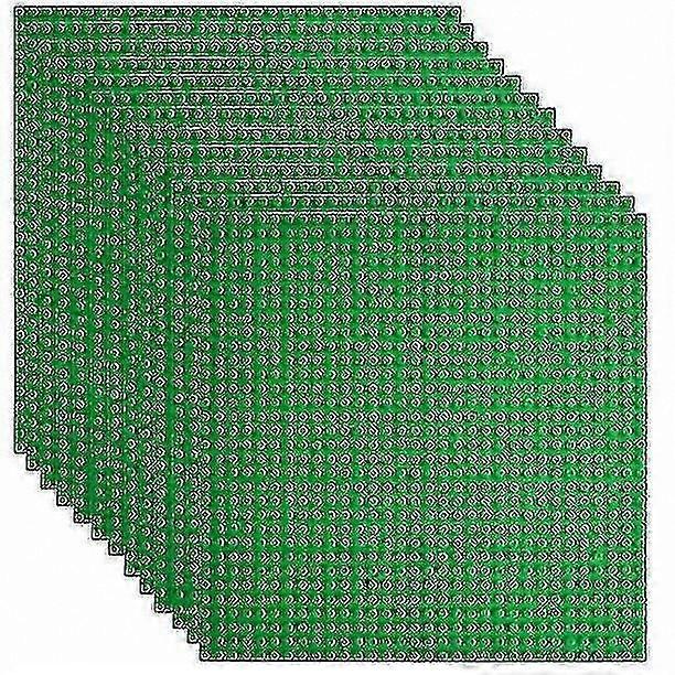 Large Building Baseplates, 10" x 10", Pack of 12, Compatible with Popular Building Brick Systems