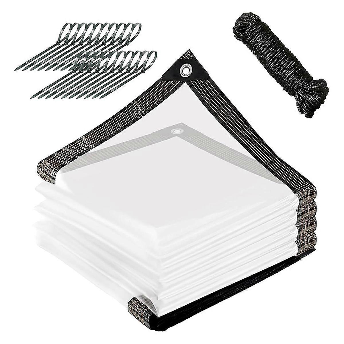 10x12 FT Clear Tarp Heavy Duty Waterproof, Clear Tarps with Grommets