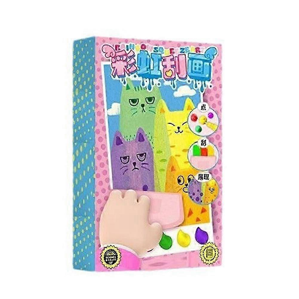 ممسحة الفن طقم طلاء الاطفال ، 20 قطعة DIY Ranbow Scratch Art ، اللوحة للأطفال