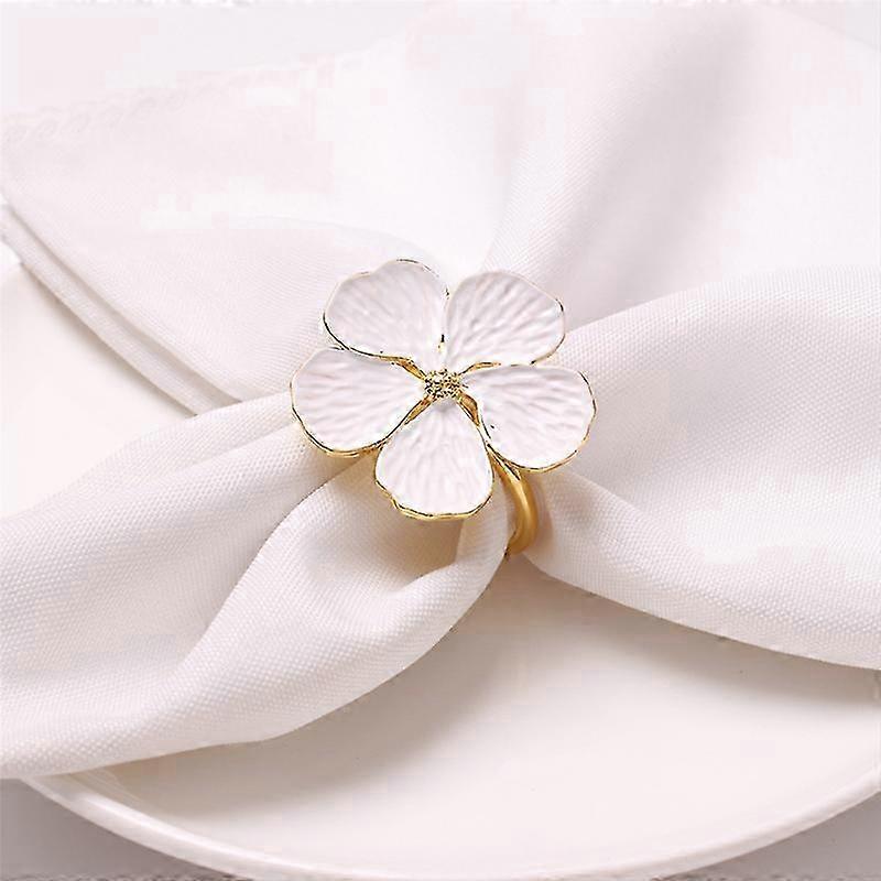 Elegant Flower Napkin Ring Holders - 12 PCS for Table Settings