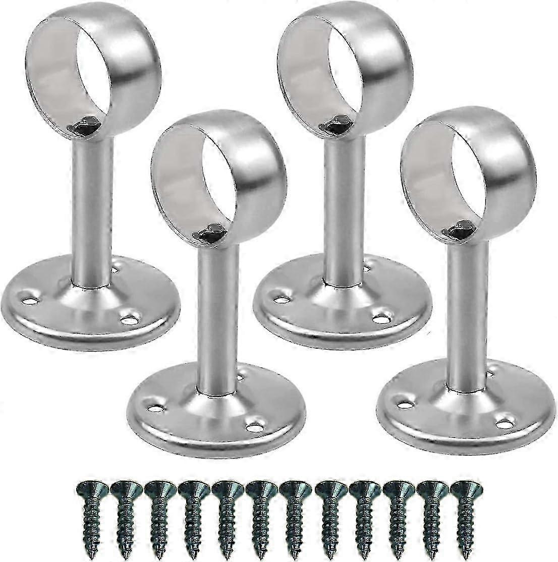 4-Pack Curtain Rod Plugs 88mm High 25mm Diameter Full-Through Design with Screws for Secure Installation