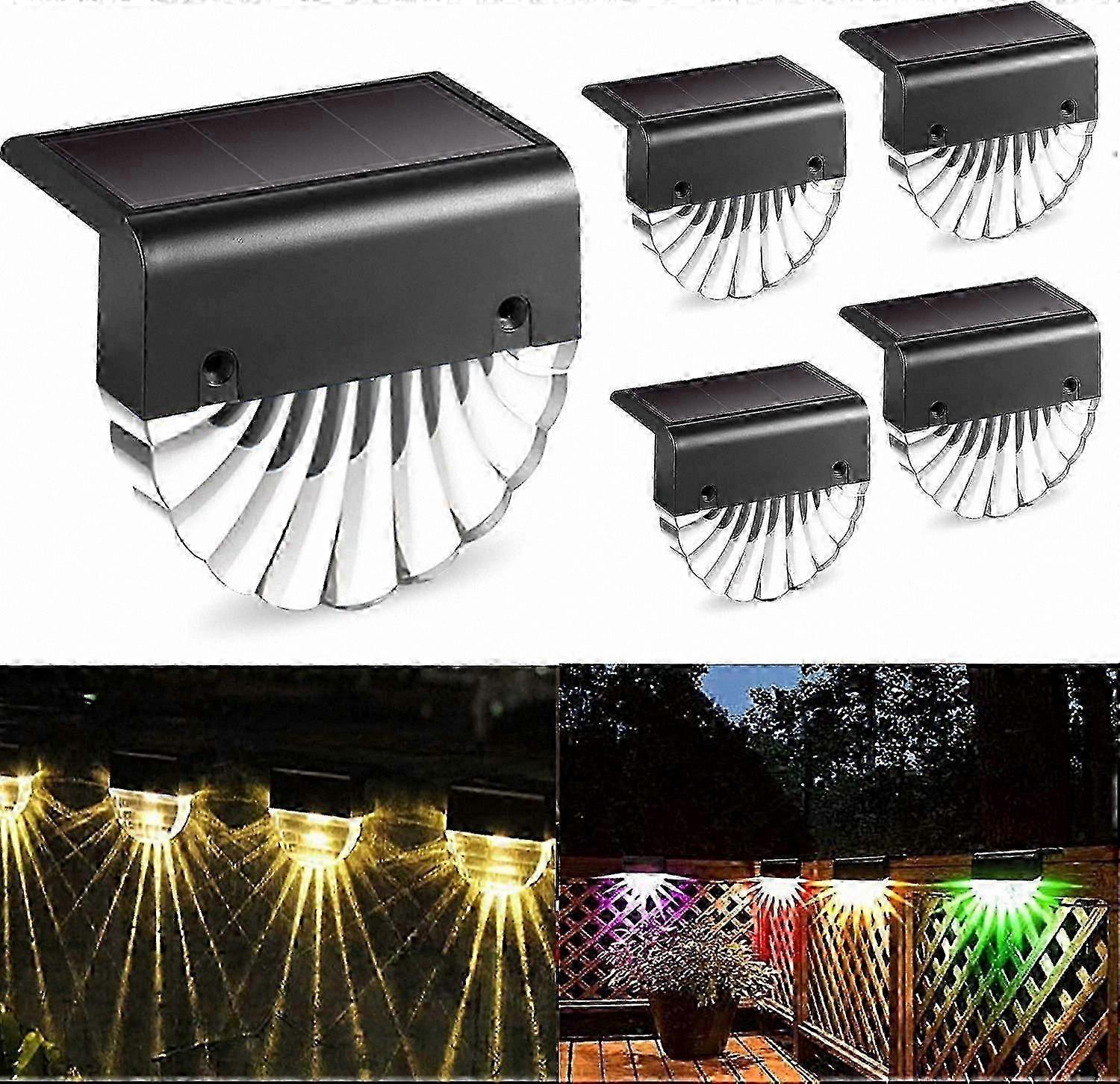 Solar-Powered Fence Step Lights, 4 Pack hwy