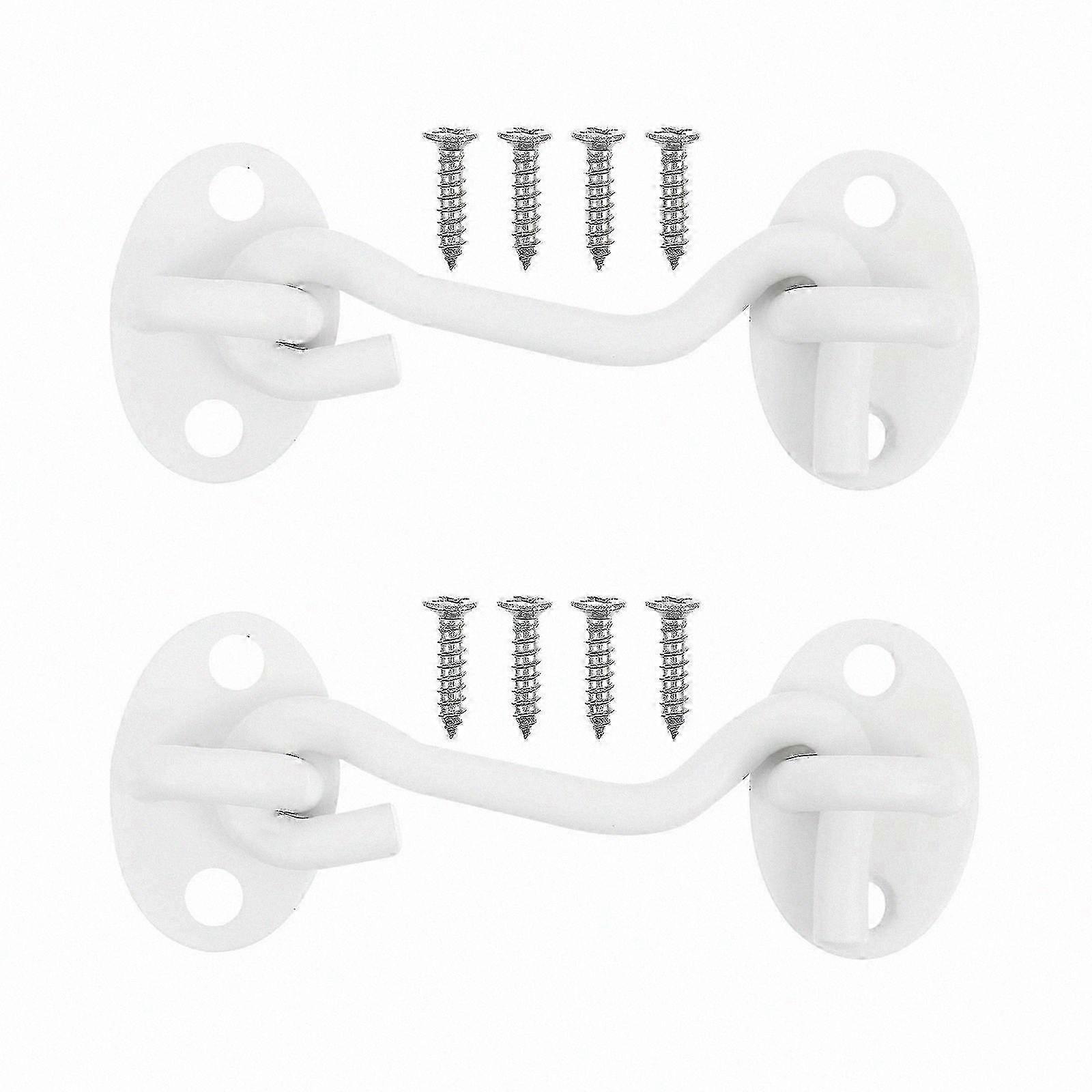 Pair of Heavy-Duty Stainless Steel Swivel Hooks with Eye Latch for Multiple Applications