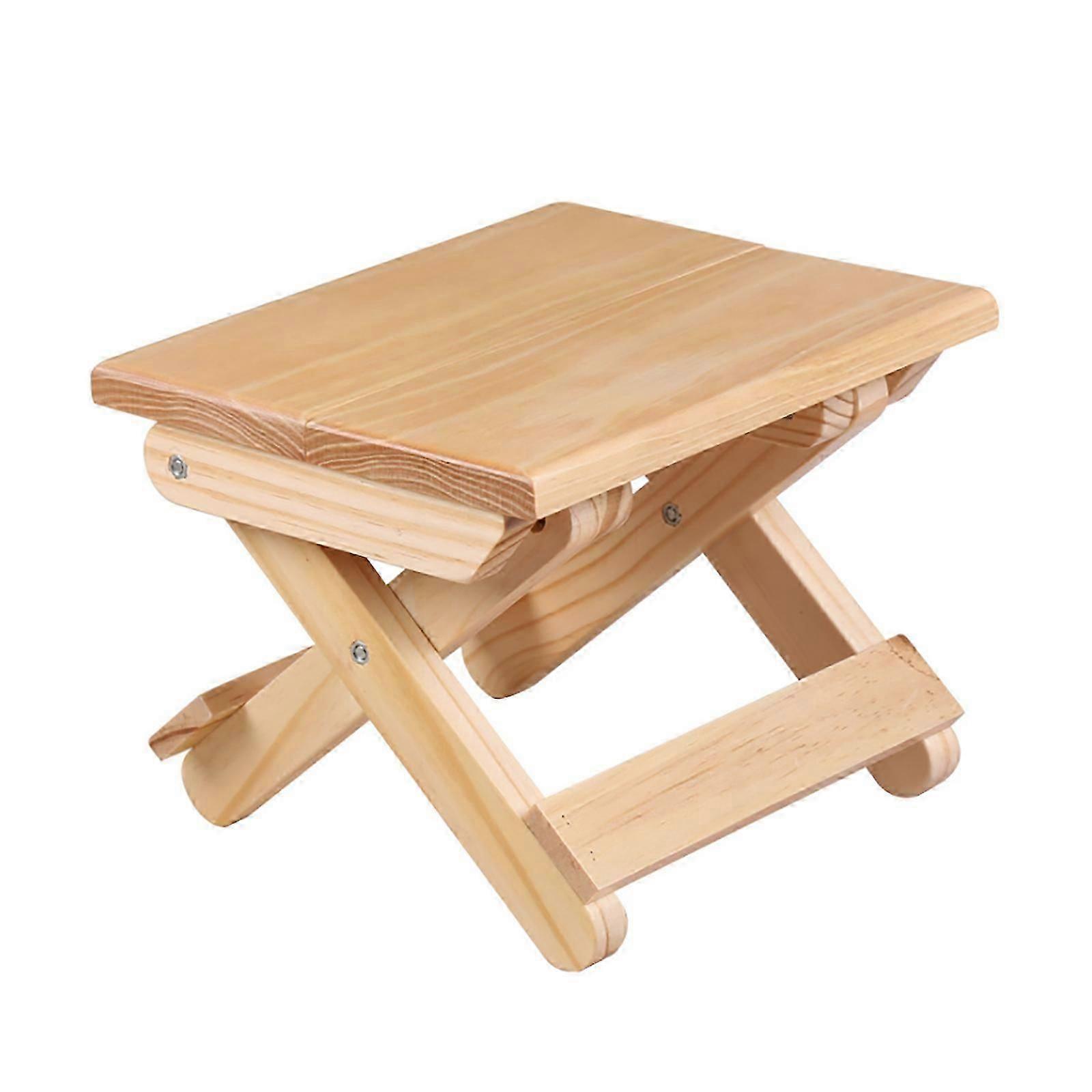 Natural Pine Solid Wood Foldable Stool - Home and Travel