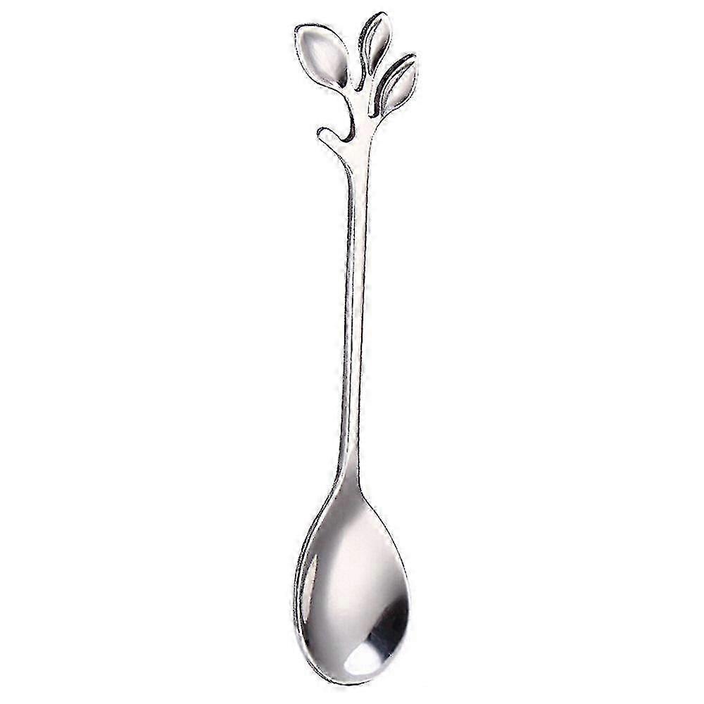 Tea Makers 10pcs Durable Stainless Steel Spoon Creative Branch Leav...