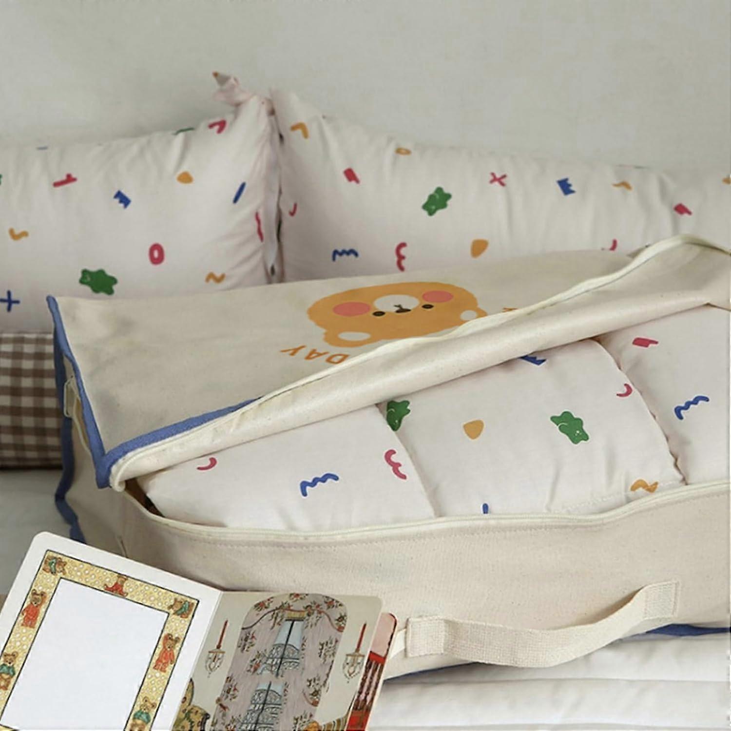 Quilt Storage Bag For Kindergarten Large Capacity Fabric Quilt Organizer Cartoon Pattern Color 1