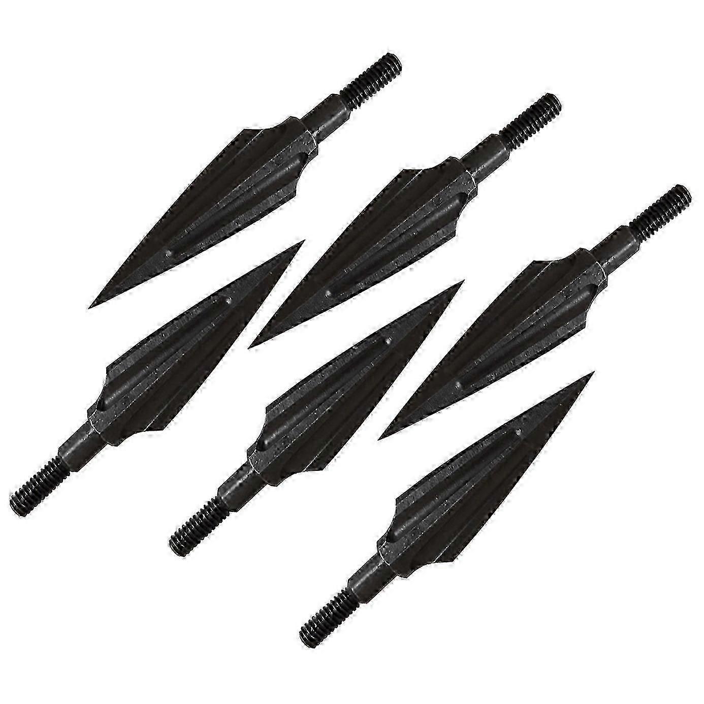 6 Pcs 125 Grain Broadhead Arrow Tips para Caça com Arco e Flecha - Pontas de Flecha de Metal