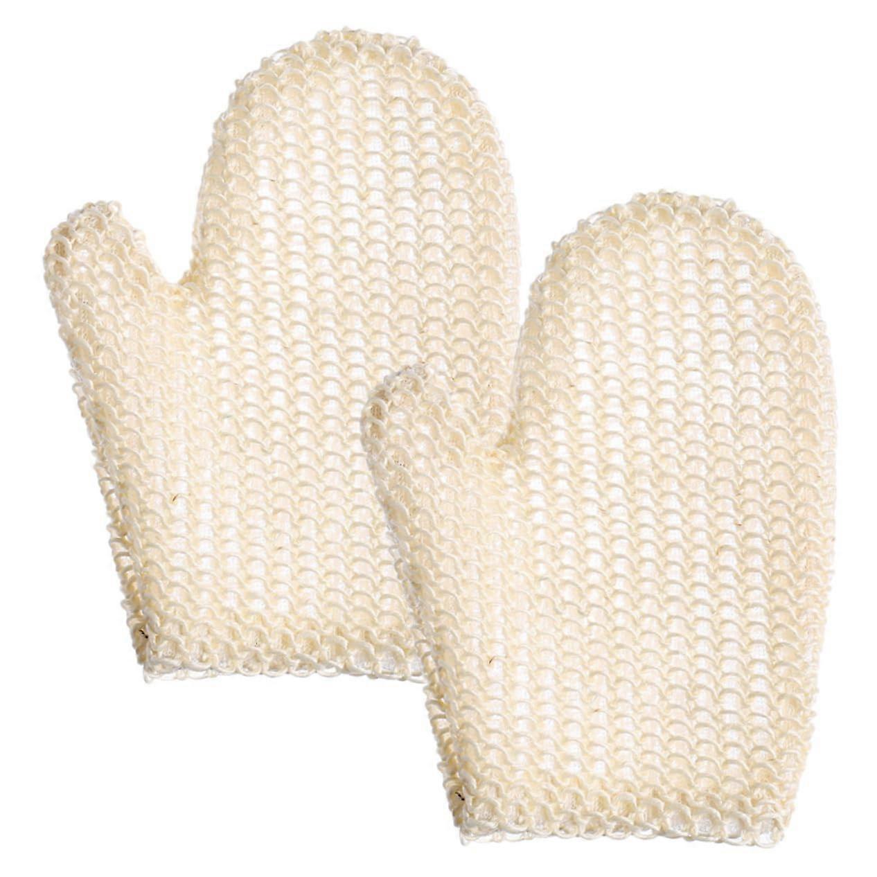 Exfoliating Bath Mittens 2Pc Set Natural Jute Scrubbing Gloves For Shower And Body Exfoliator For All Skin Types