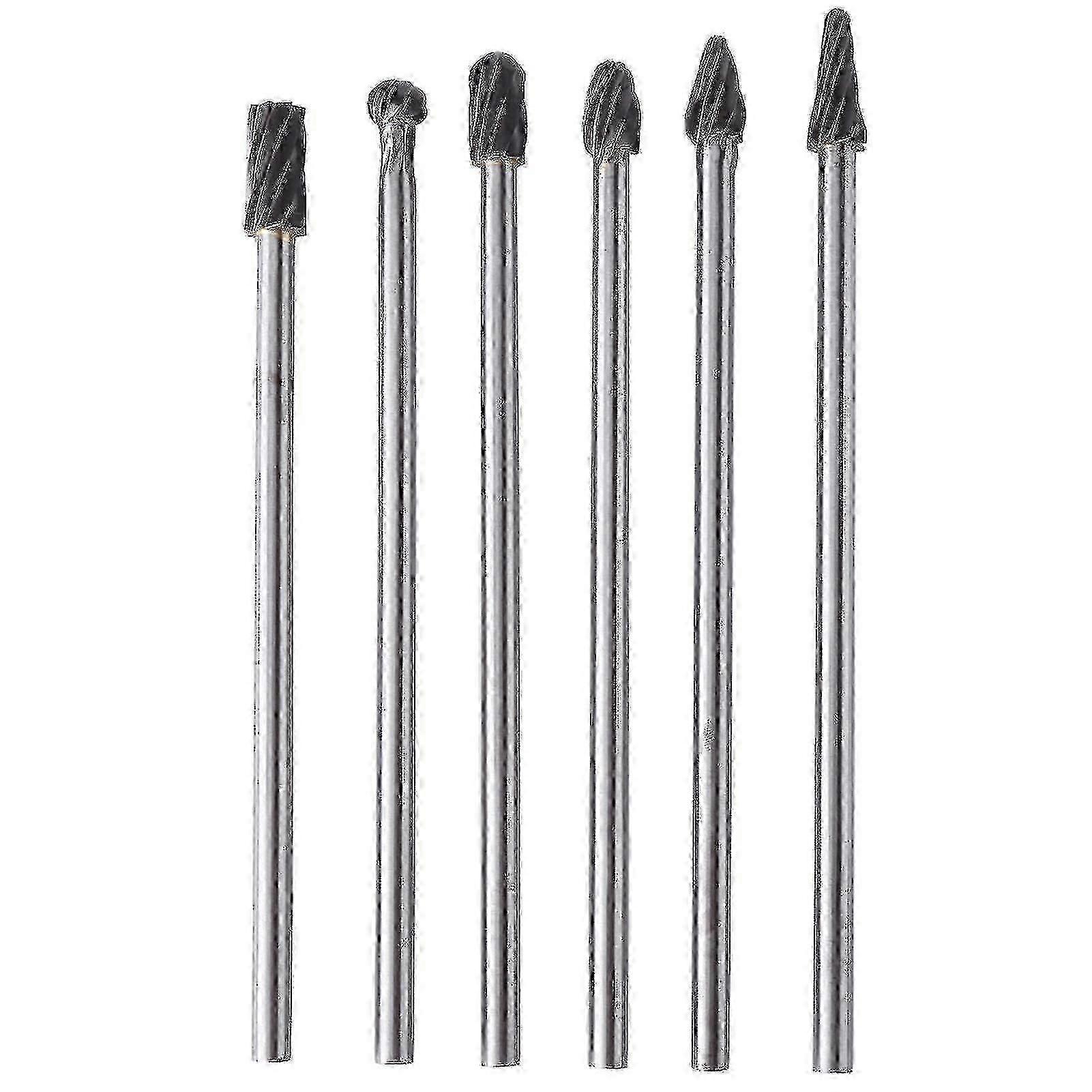 6 قطع كربيد التنجستن الألومنيوم الروتاري الملفات لدغ مجموعة 6 مم عرقوب 10 مم قطر القطع CS