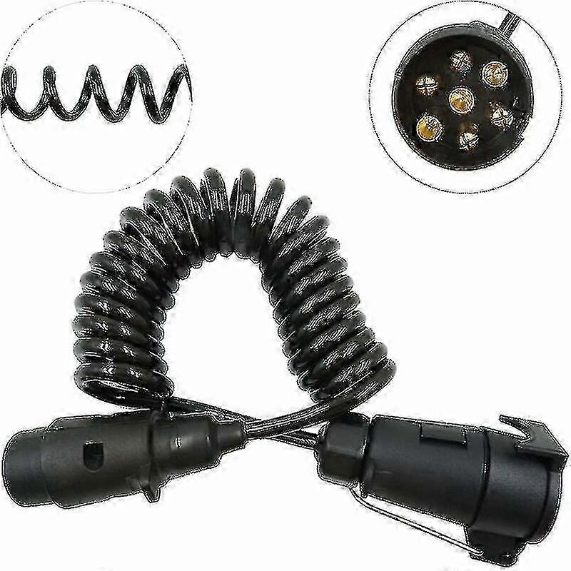 7 Pin 2m Trailer Extension Cable Coiled Extension Cable Trailer Ext...