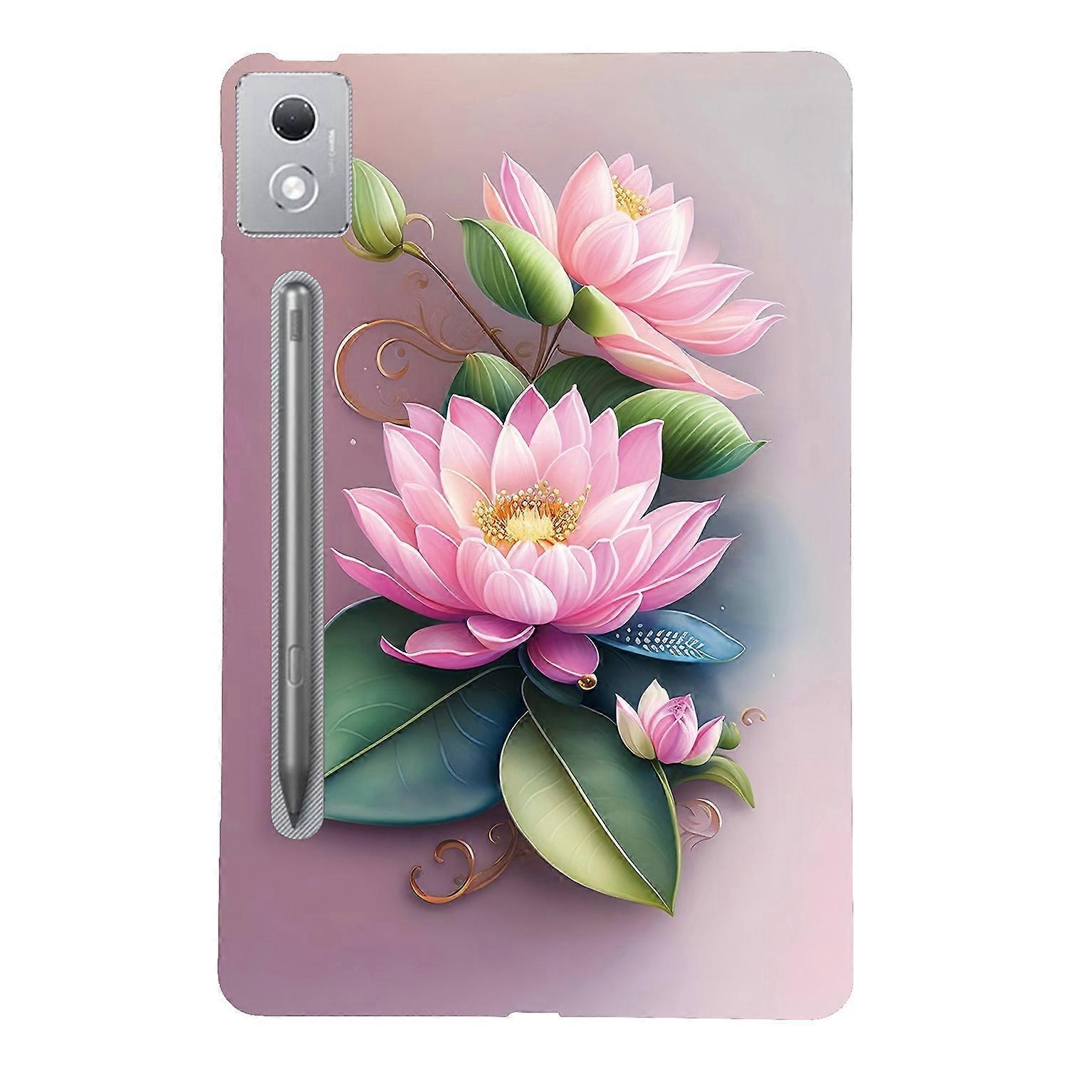 TKdaddy For Lenovo Tab P12 Pro 12.7 2025 / Xiaoxin Pad Pro 12.7 (2025) Case Pattern Printing Slim Soft TPU Tablet Cover Lotus