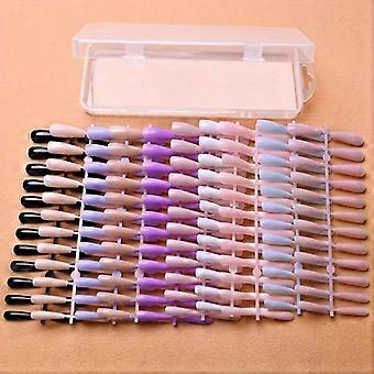 Long coffin fake nails, 240 pieces, multicolor and shiny, easy to customize