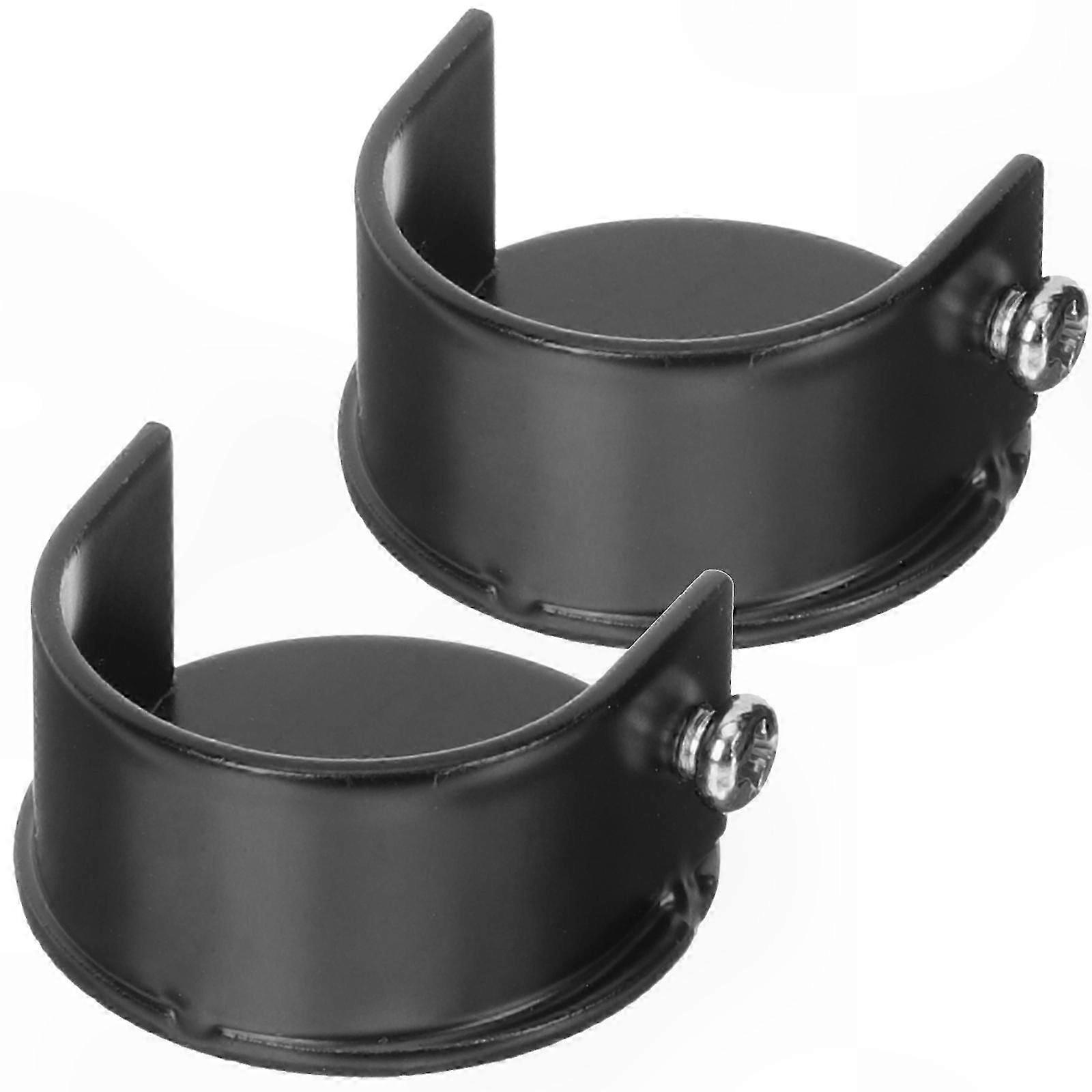 2-Pack Closet Rod Bracket with Pole Socket & Support Rack