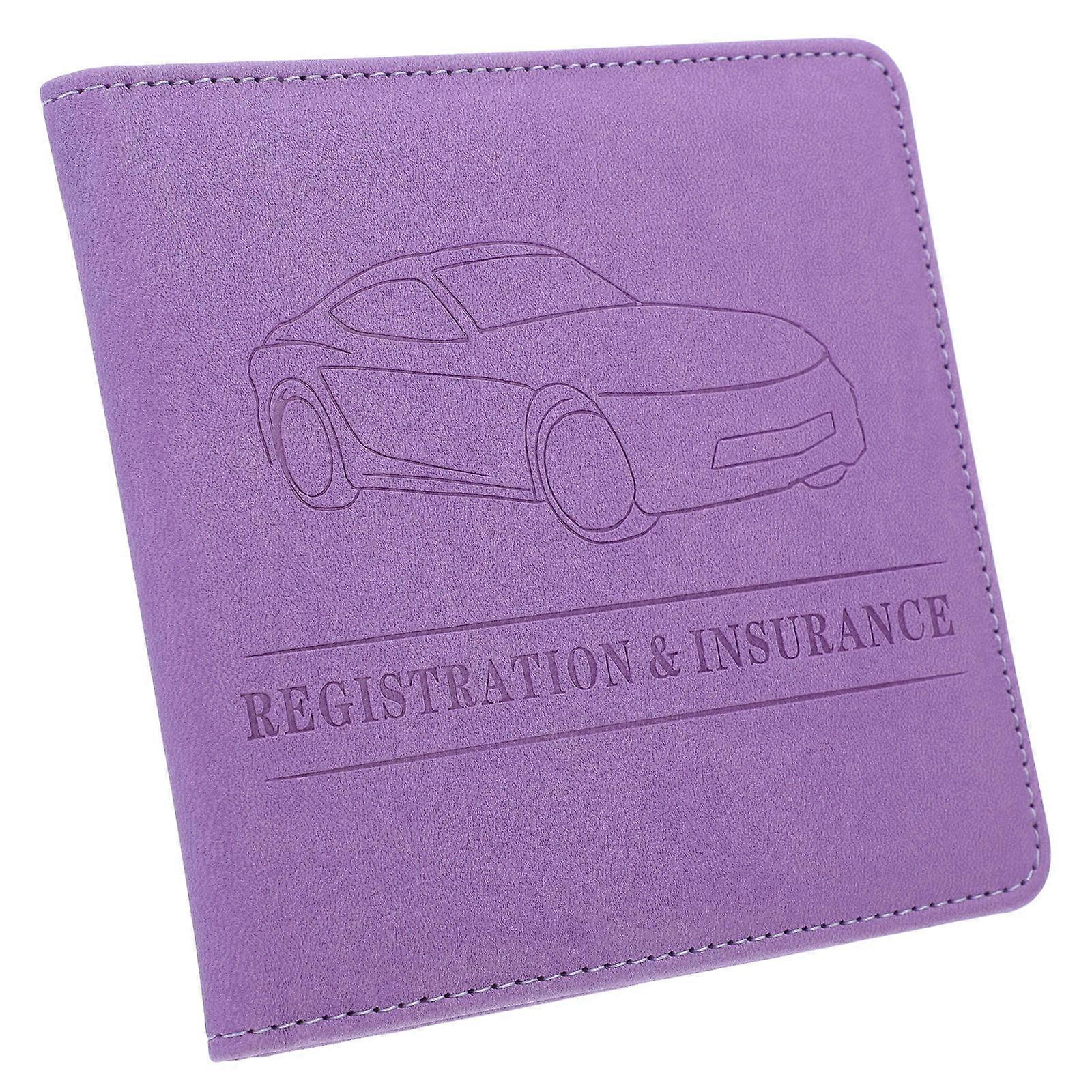 Purple Car Document Organizer with Multiple Pockets for Reliable Protection and Easy Storage Use PU