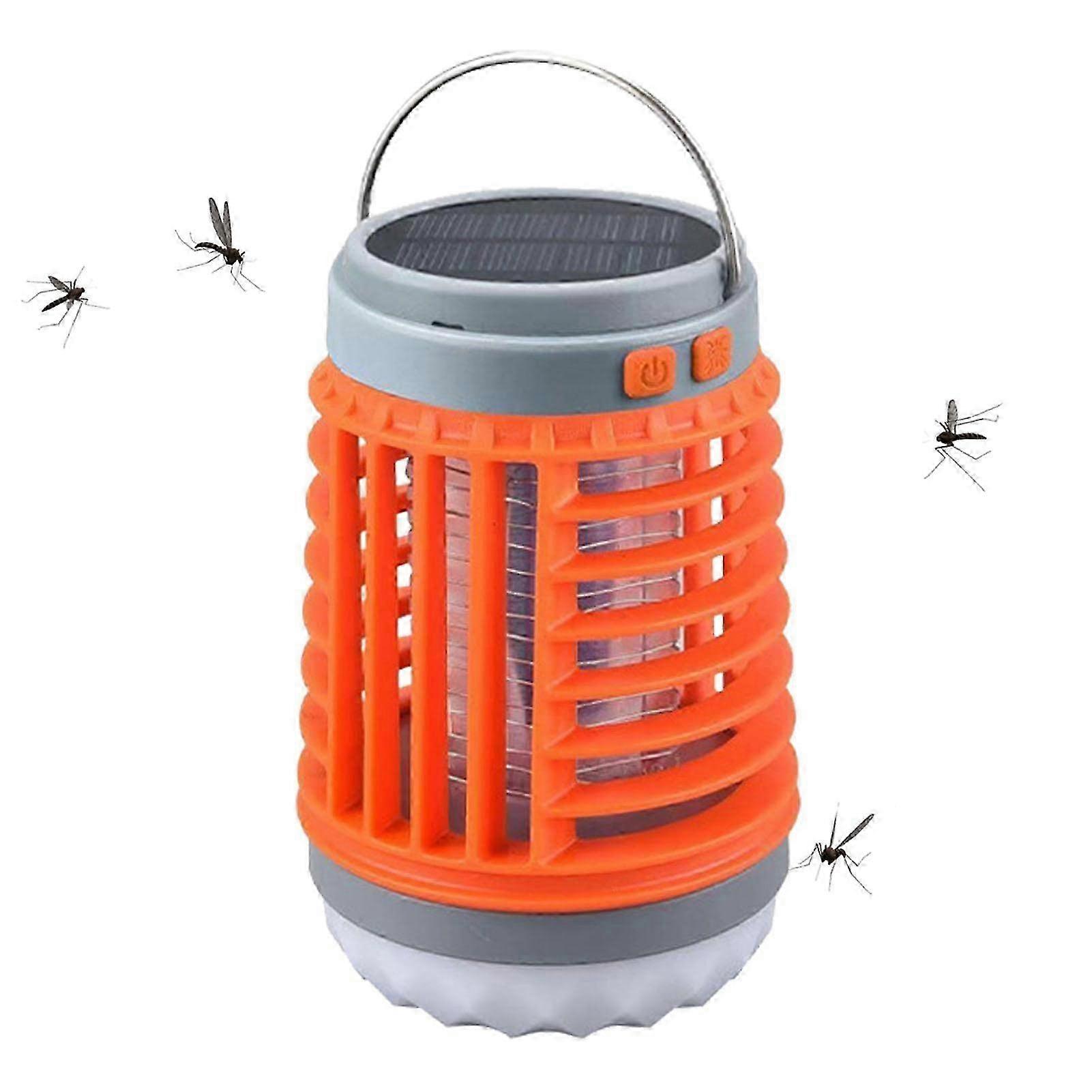 Outdoor Mosquito Repellent Lamp with Solar Charging and Battery Power for Camping and Flash Beam Use