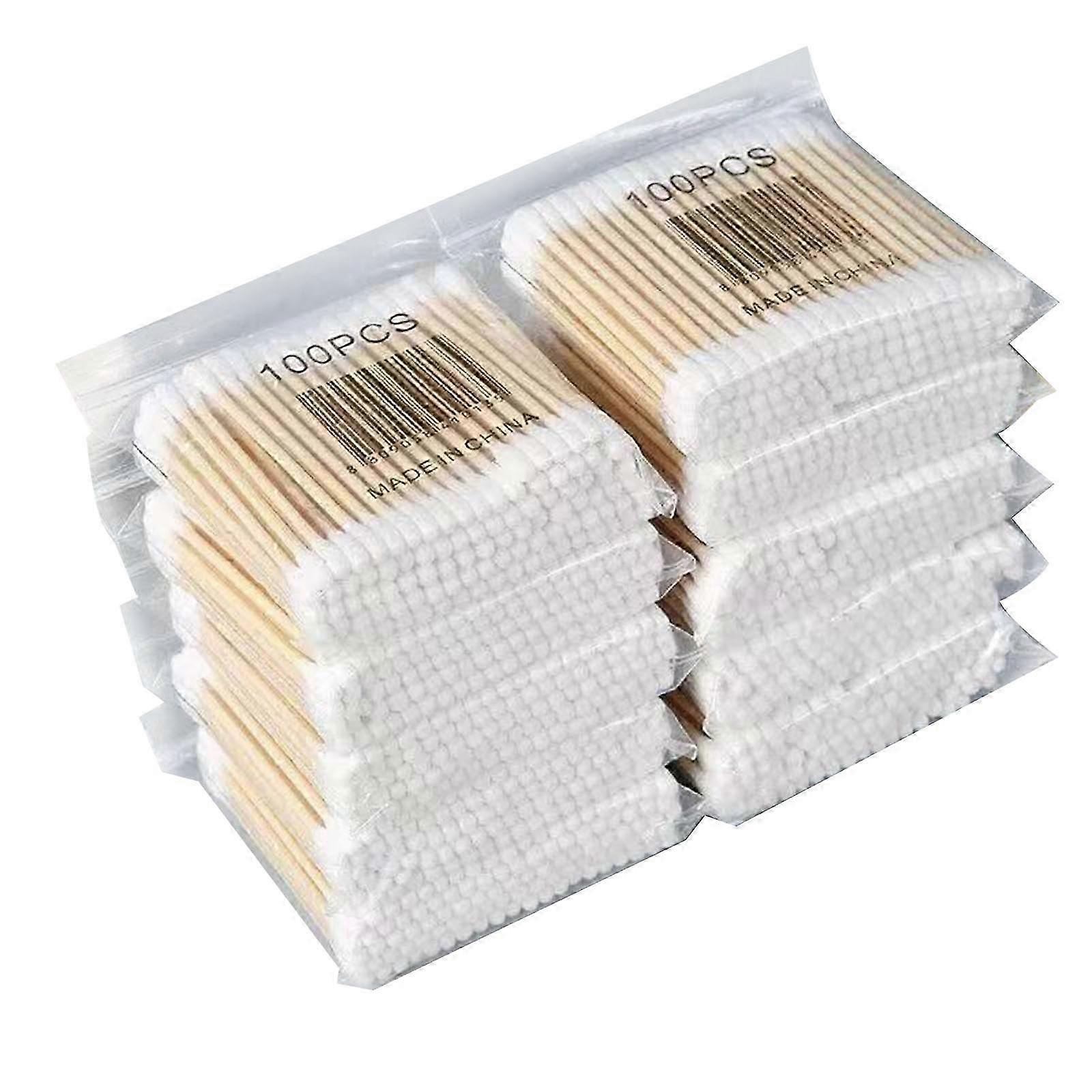 1000 Swabs Cotton Wooden Ear Swabs Friendly Double Ended Swabs Swabs