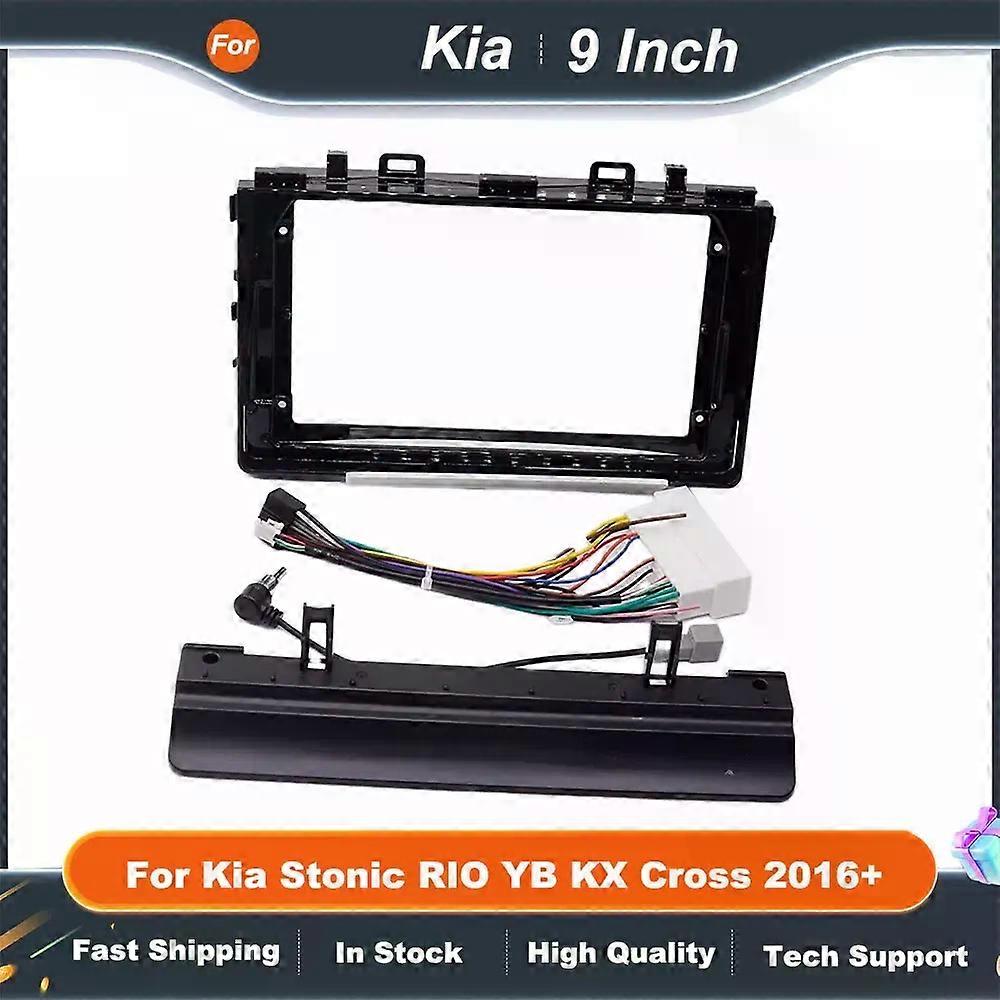 9 Inch Car Radio Fascia Frame Panel Kit CANBUS Decoder for Kia Stonic RIO YB KX Cross 2016+ Android Stereo Dash Installation