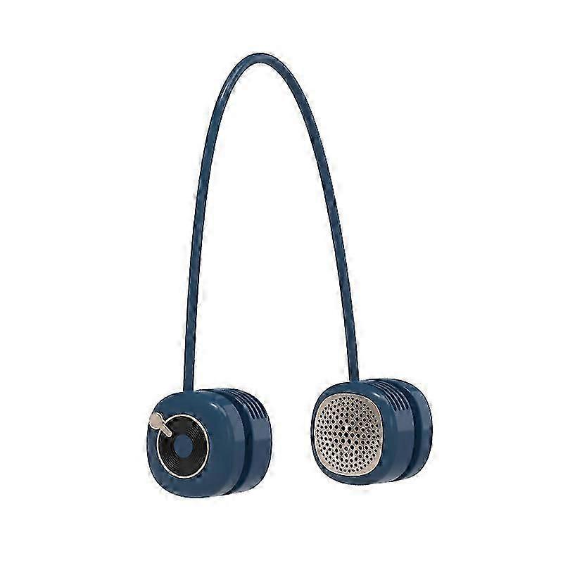 Mute Hanging Neck Mini Fan With Light Leafless Usb Reachargable Cooling Fan