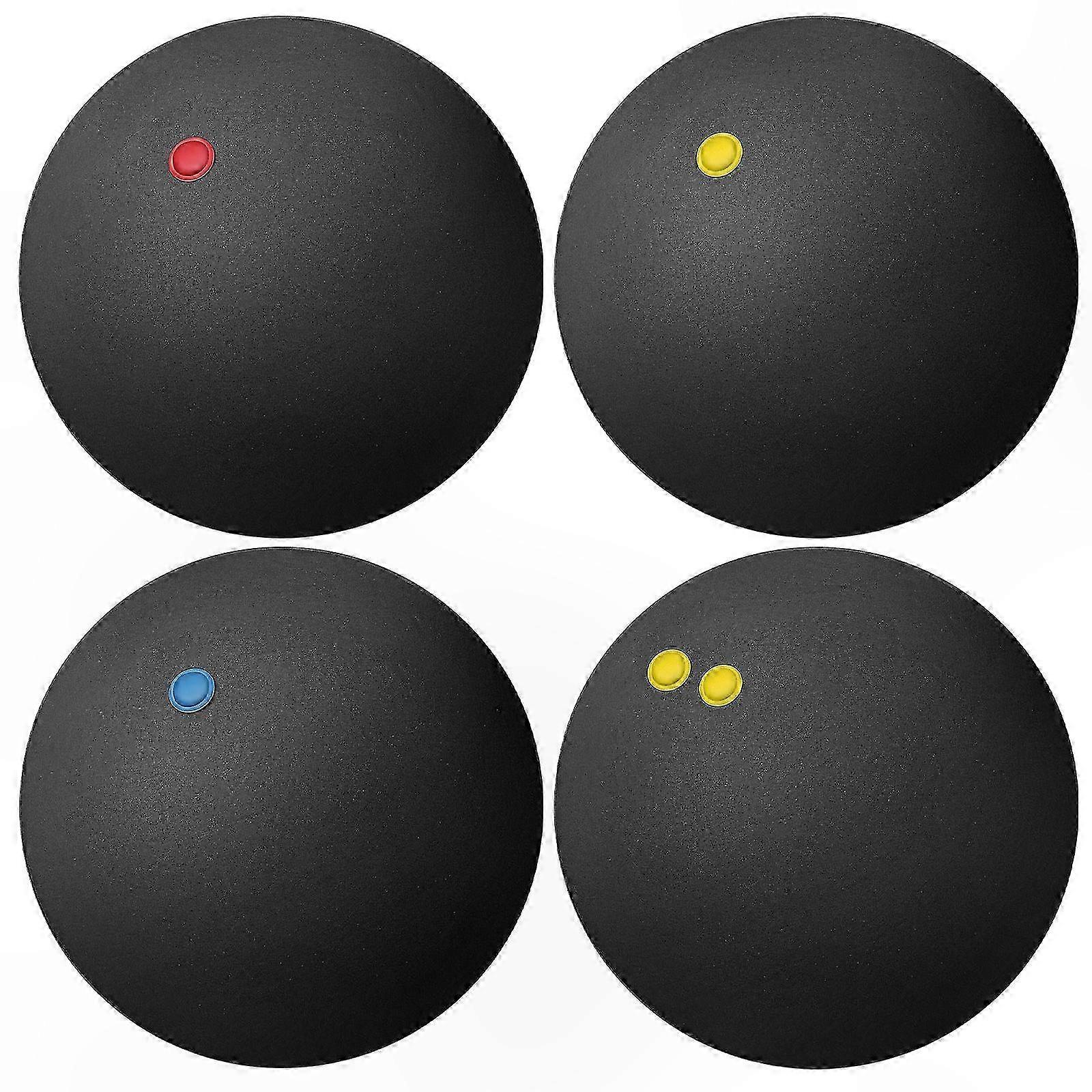High-Elasticity Squash Balls for Training, 4-Pack Bounce Balls for Indoor Racket Sports Practice