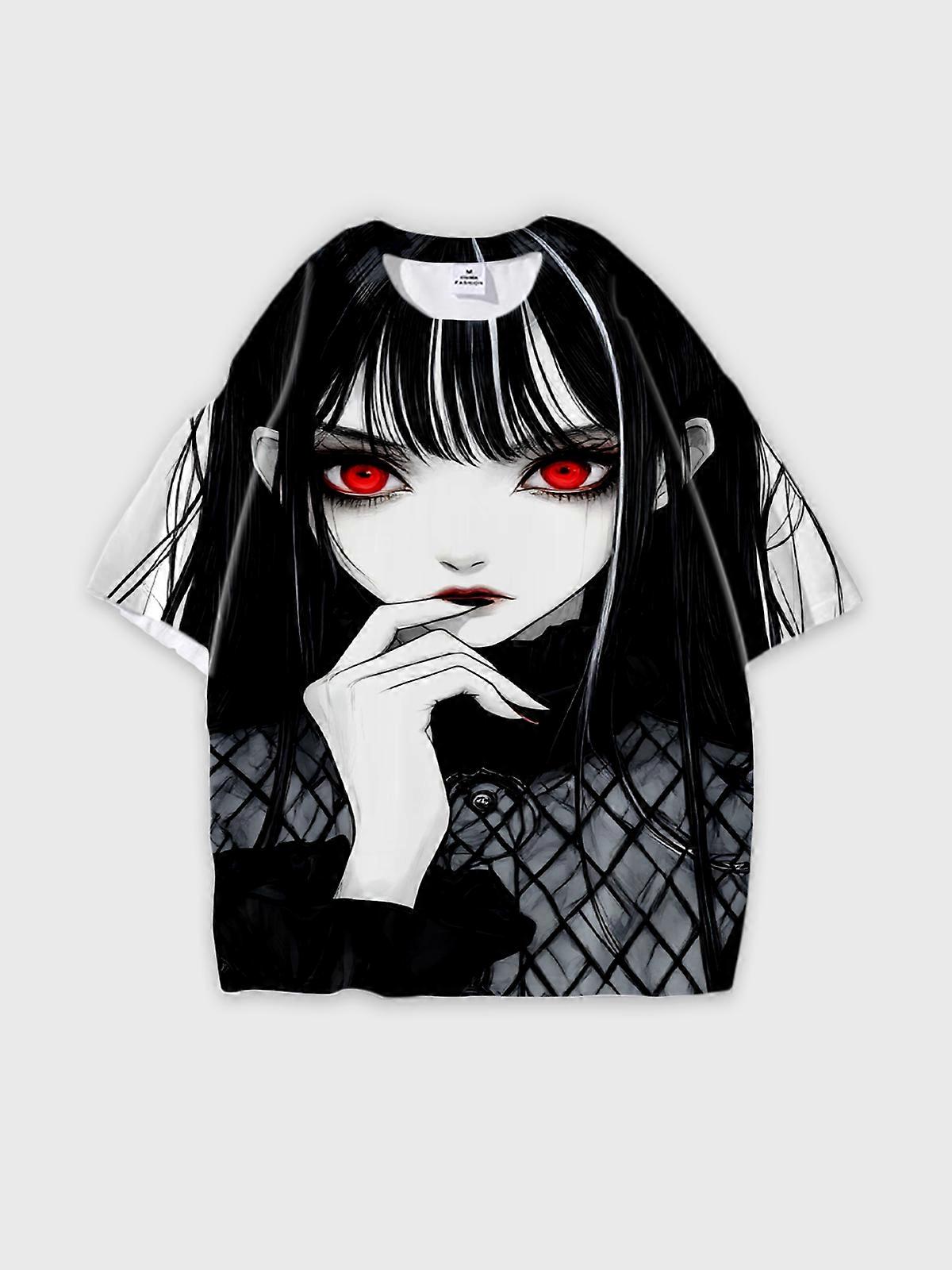 T-Shirt Short Sleeve Round Neck, Summer Casual Loose Graphic Tee, Unisex Pattern W1827