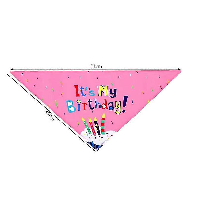 Pet Birthday Bib Bow Tie Hat Set Polyester Multi-Color Accessories for Small Medium Large Pets