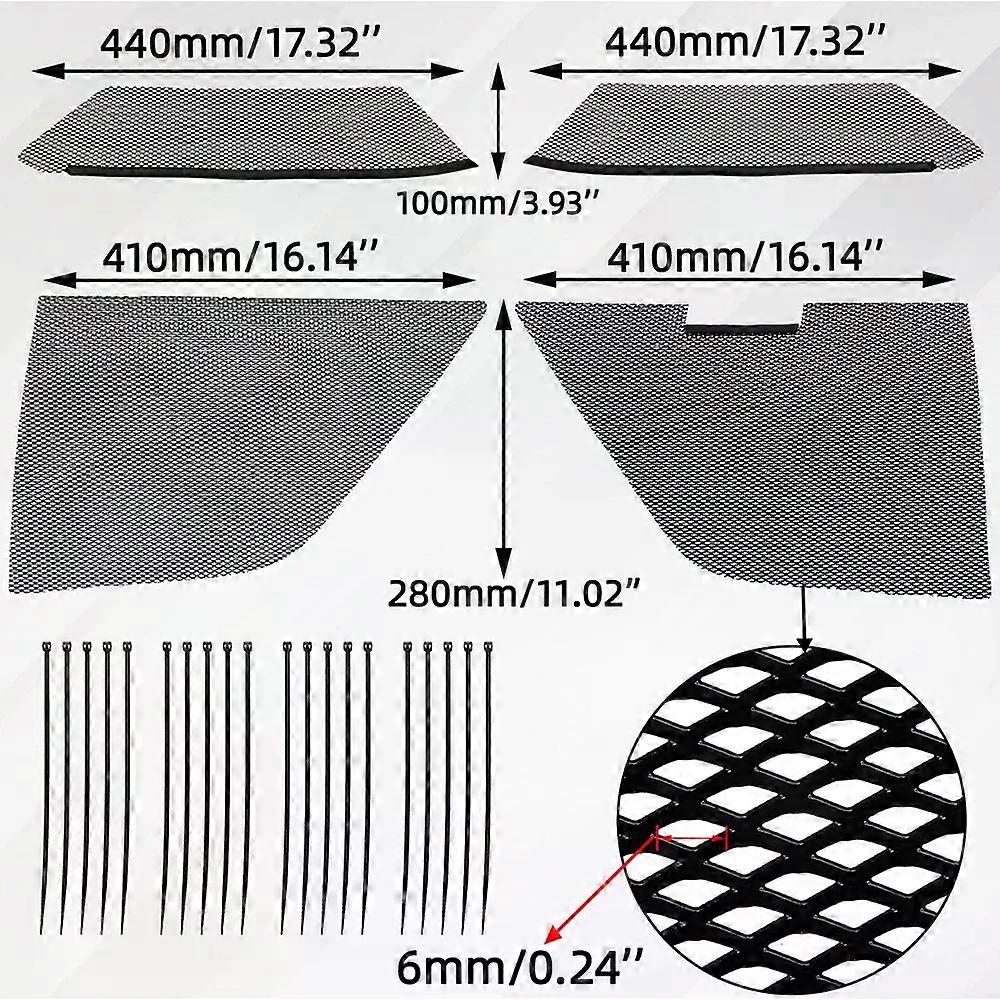2 PCS Outer Mesh Grill Kit For A 2020-2022 Chevrolet Corvette C8 Radiator Grille