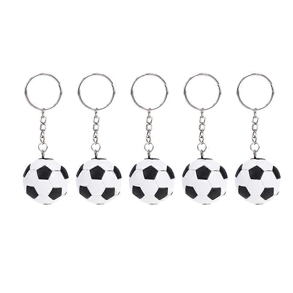 Mini Soccer Keychain Pendant for Decor 24Pcs Rubber Football Key Ring