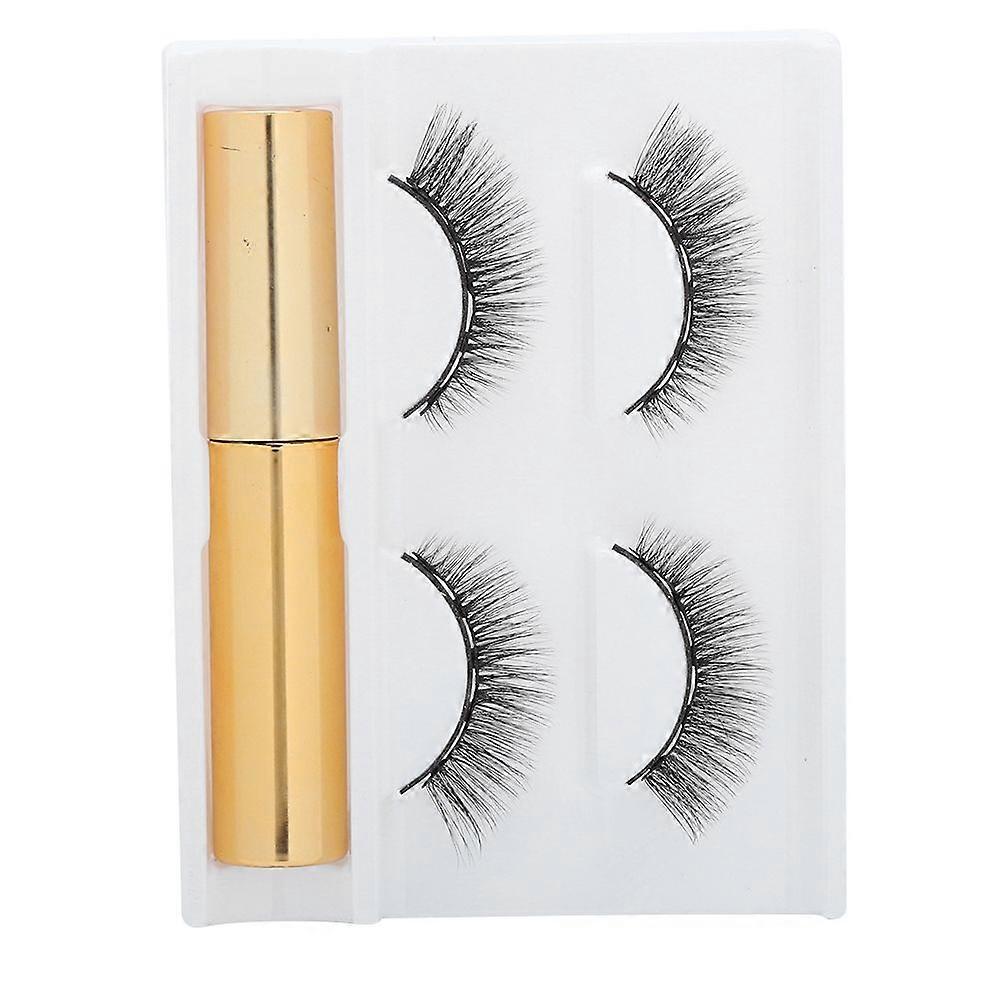 2 Pairs of 5 Magnet False Eyelash Set Magnetic Liquid Eyeliner Waterproof Lasting Eyelash Extension(2 Pairs of 3D-02 Eyelashes Eyeliner )