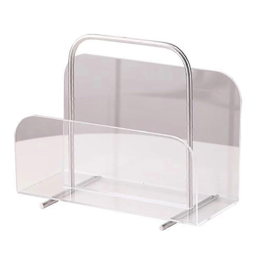 Acrylic Magazine Holder, Clear Desk Organizer With Handle, 30x17x25 cm, Magazine Rack, Desktop File Organizer