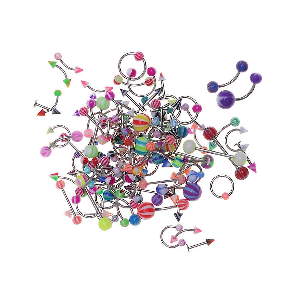 Belly Ring Acrylic Piercing for Wearing Use 90Pcs Mixed