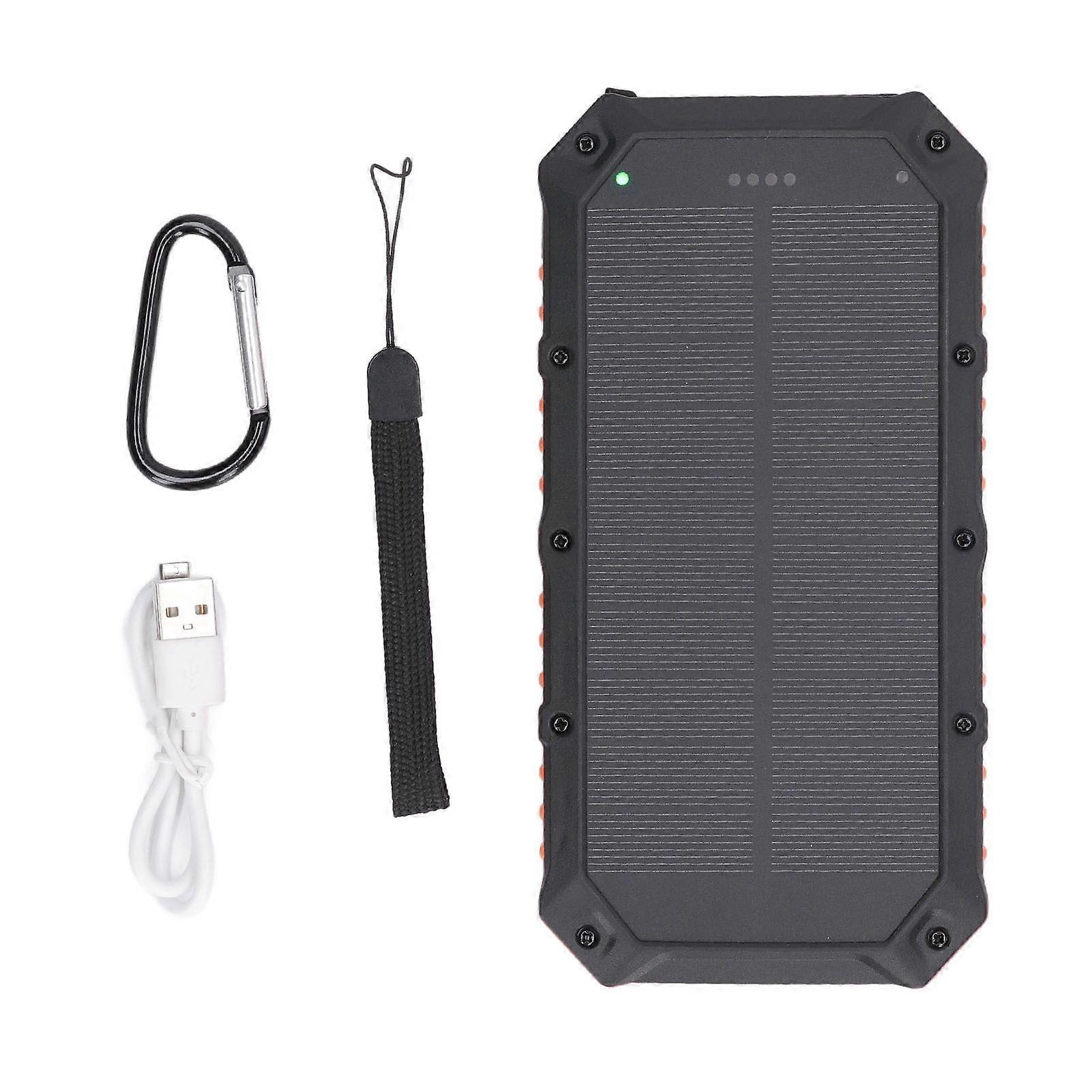 Solar Portable Charger 30000mAh Fast Charging Solar Power Bank With LED Flashlight for Outdoors