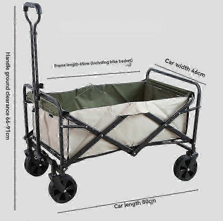 Foldable trolley with 5-inch rubber universal wheels (beige)