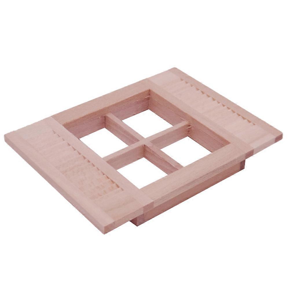 Mini Blinds 2Pcs Miniature Wood Mini Room Window Decoration
