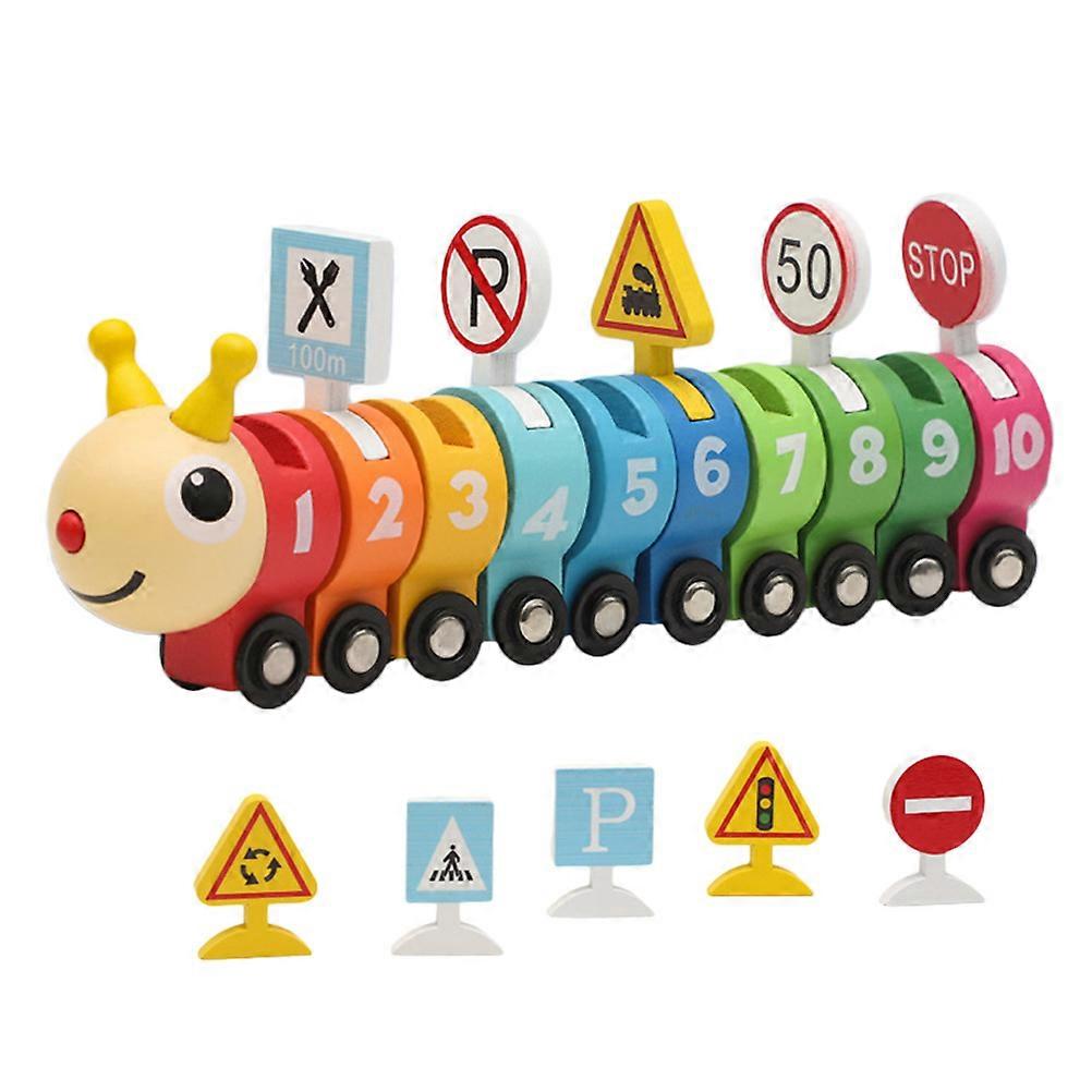 Kids Learning Wooden Train Toy for Number Recognition 1Set Educational