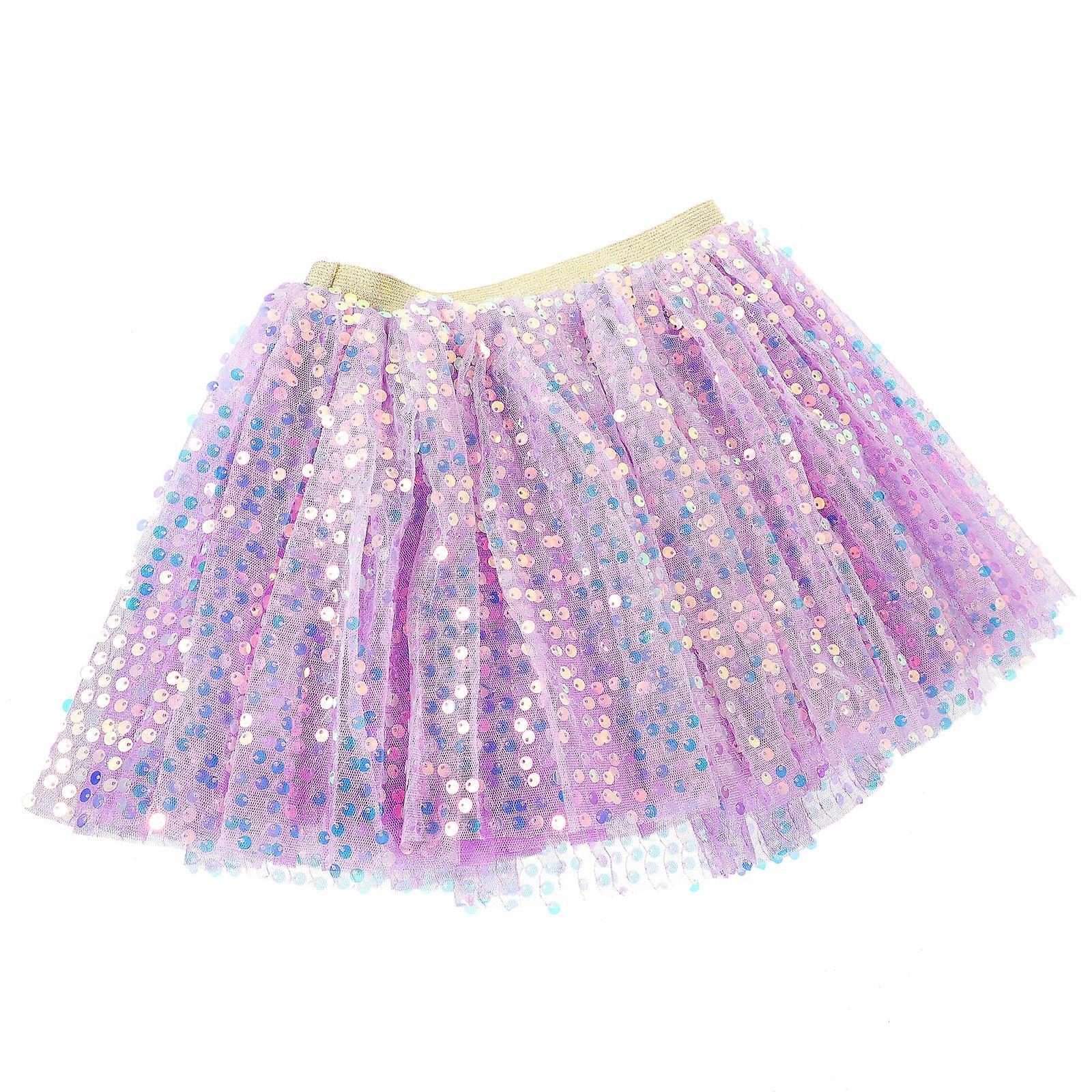 Egg Cake Skirt Kids Tutu Skirt for Birthday Violet Mesh Design