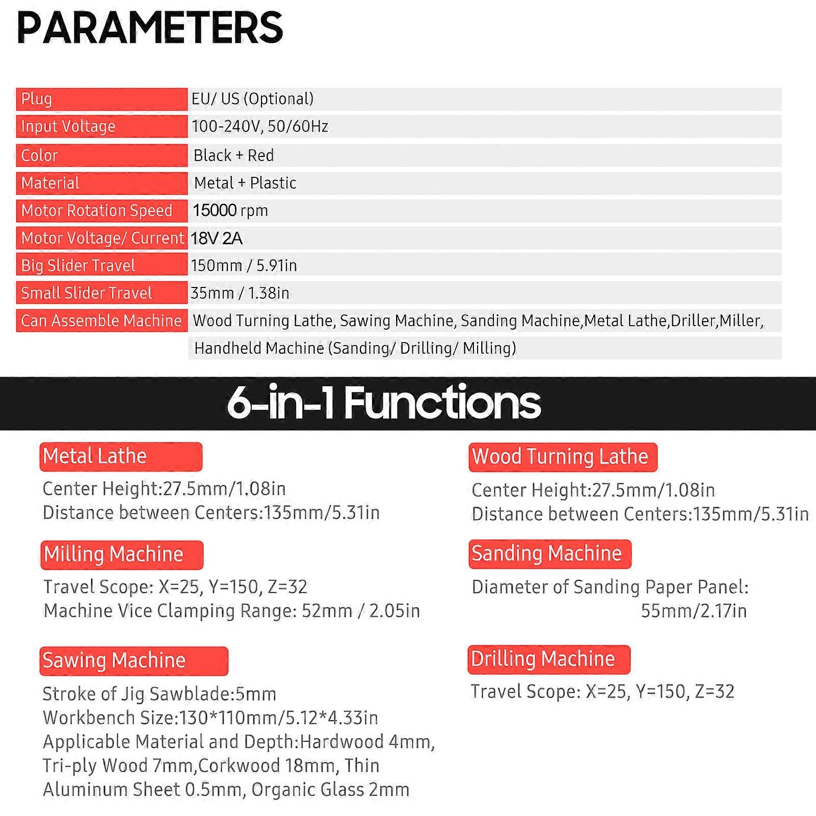 Mini Lathe 9 in 1 Multi Functional Motorized Transformer Multipurpose Machine Jigsaw Sander Driller Plastic Metal Lathe Wood Lathe Drilling Sanding T