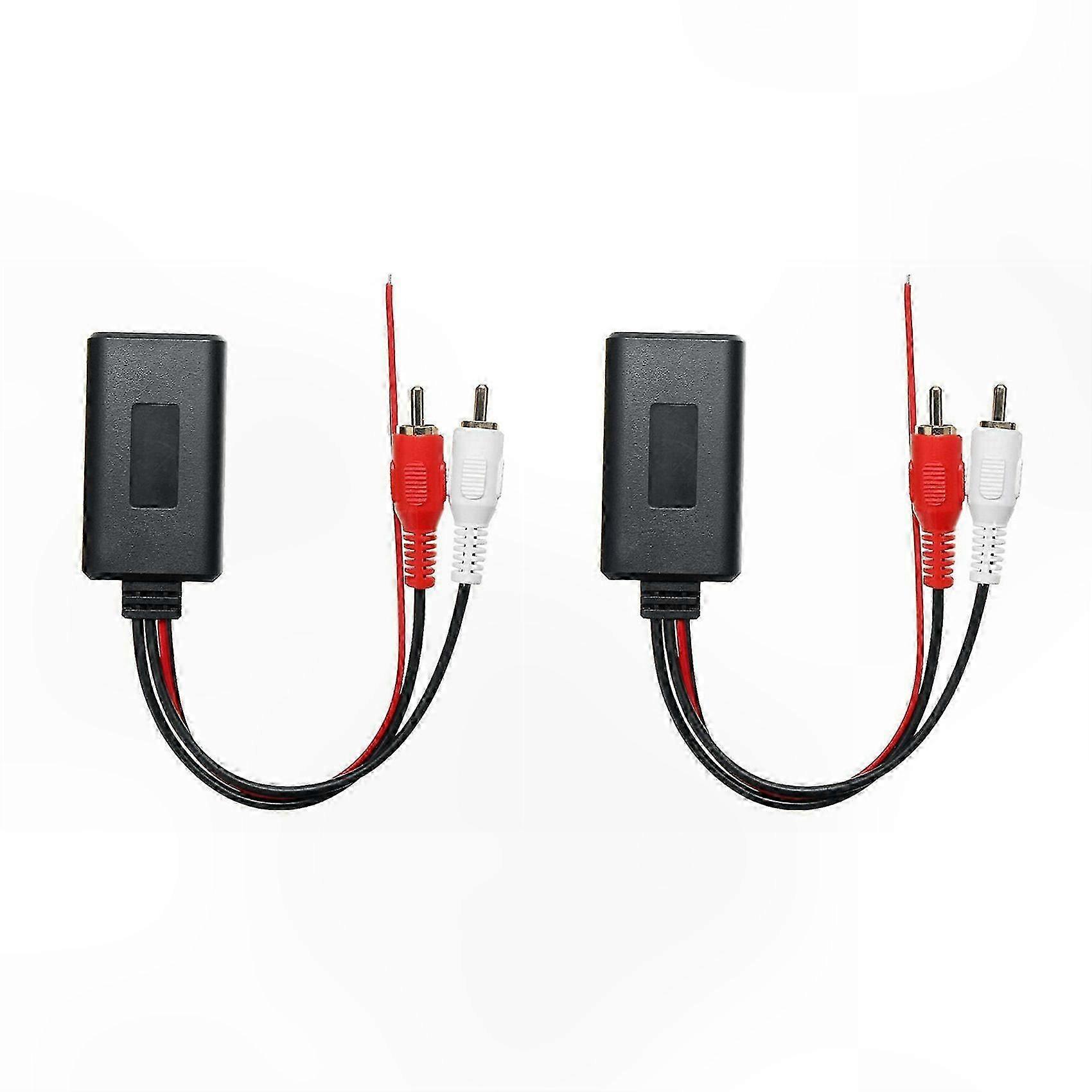 2-Pack Wireless Bluetooth Audio Adapter with RCA AUX Cable for Car Music Streaming Universal 2RCA Connection