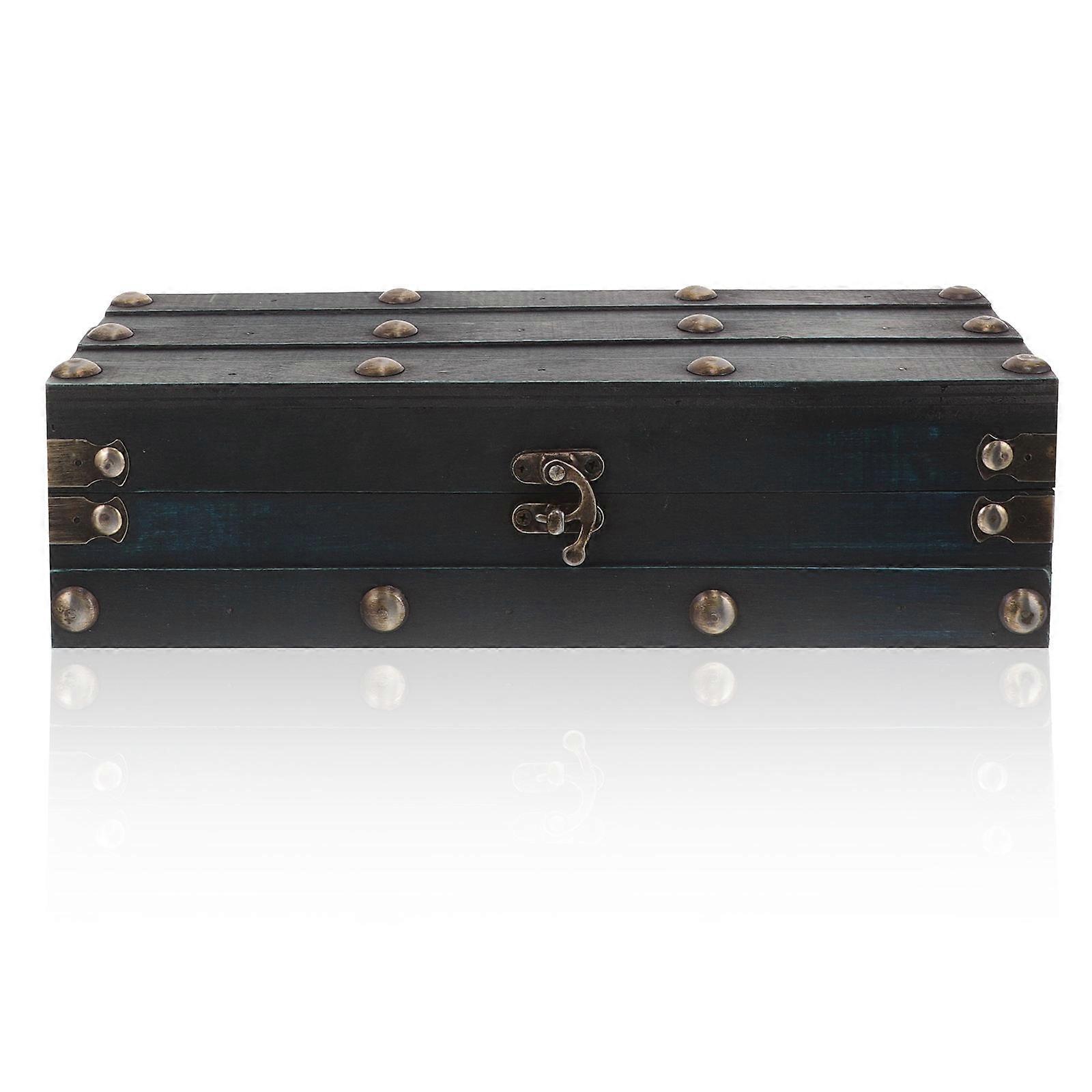 Wooden Treasure Box for Storage 5Pcs Vintage Style Keepsake Box Black