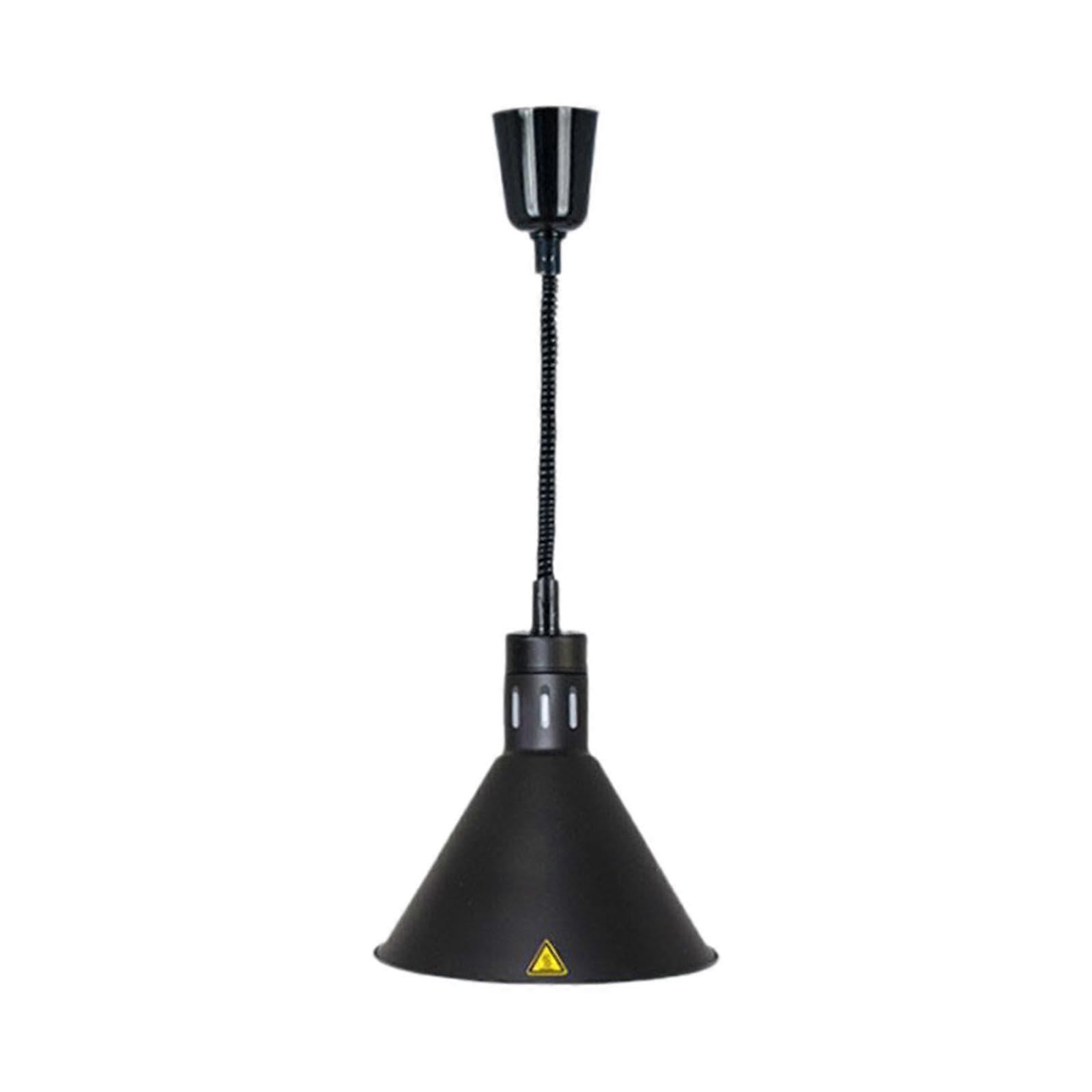 275W E27 Hanging Retractable Heat Lamp for Hot Food, Black Buffet Heating Lamp Without Bulb, Adjustable Height